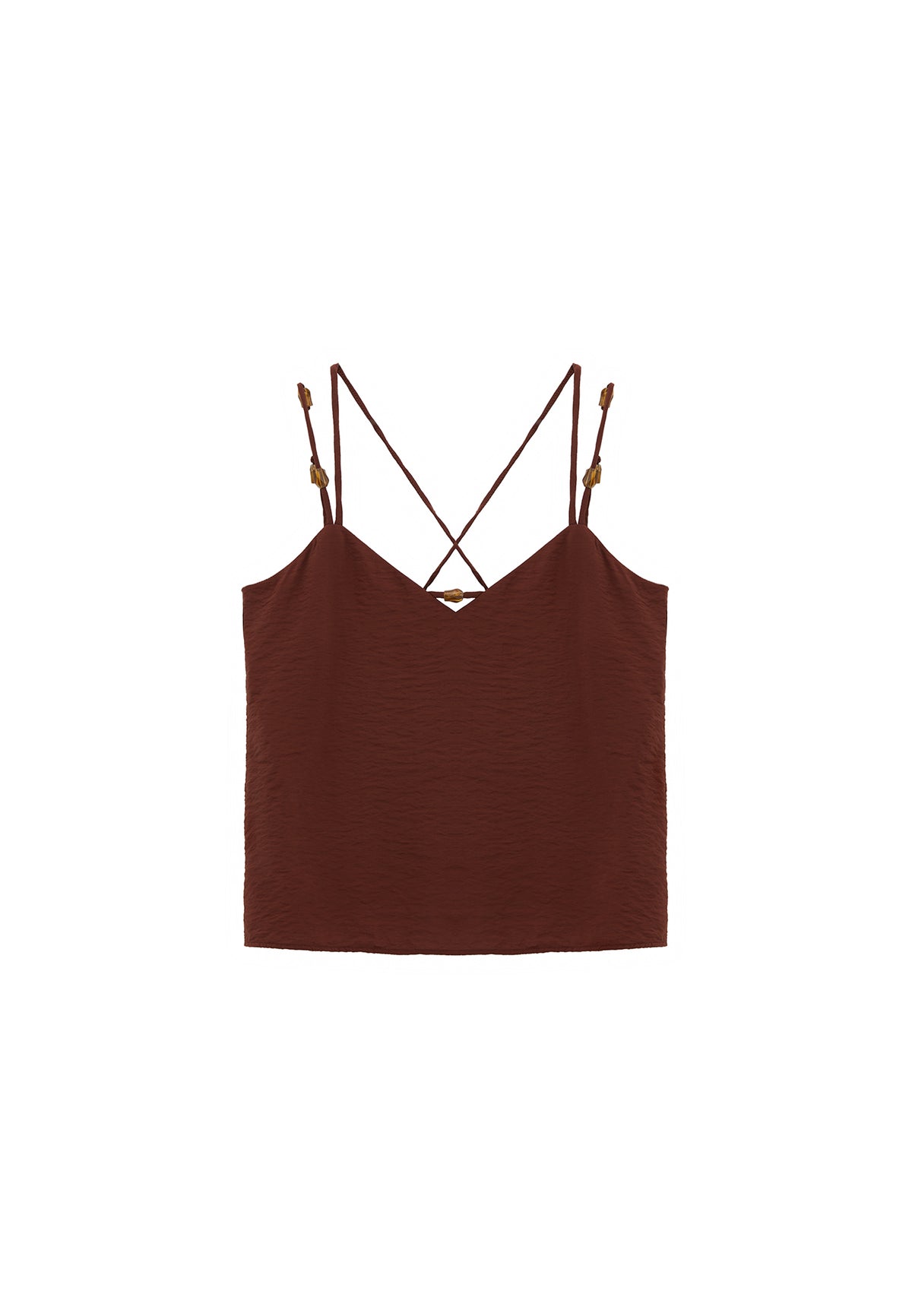 V-Neck Blouse - CHOCOLATE FONDANT