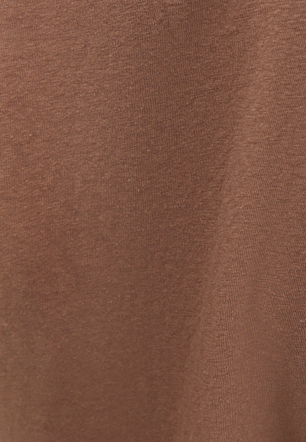 V Neck Linen T-Shirt - CHOCOLATE MALT