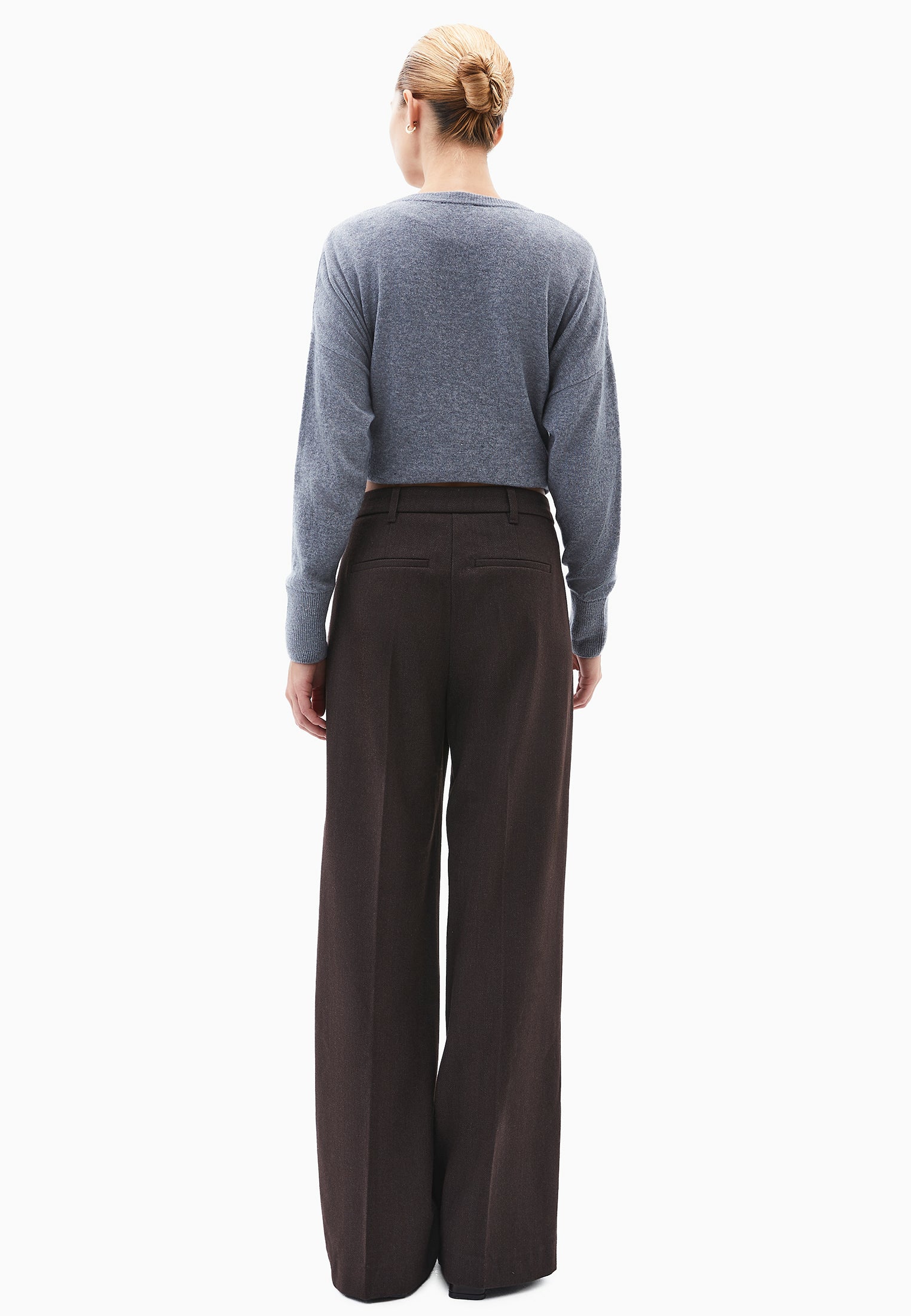 Pleated wide leg pants - CHOCOLATE TORTE