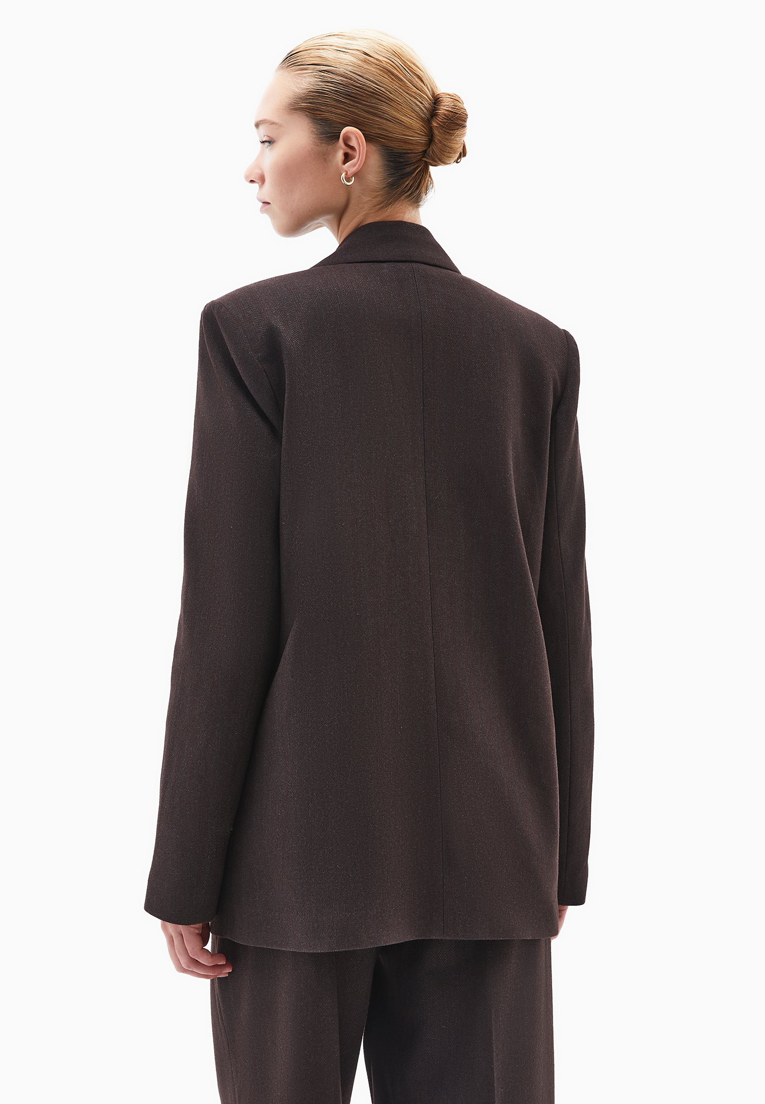 Boyfriend cut long blazer - CHOCOLATE TORTE