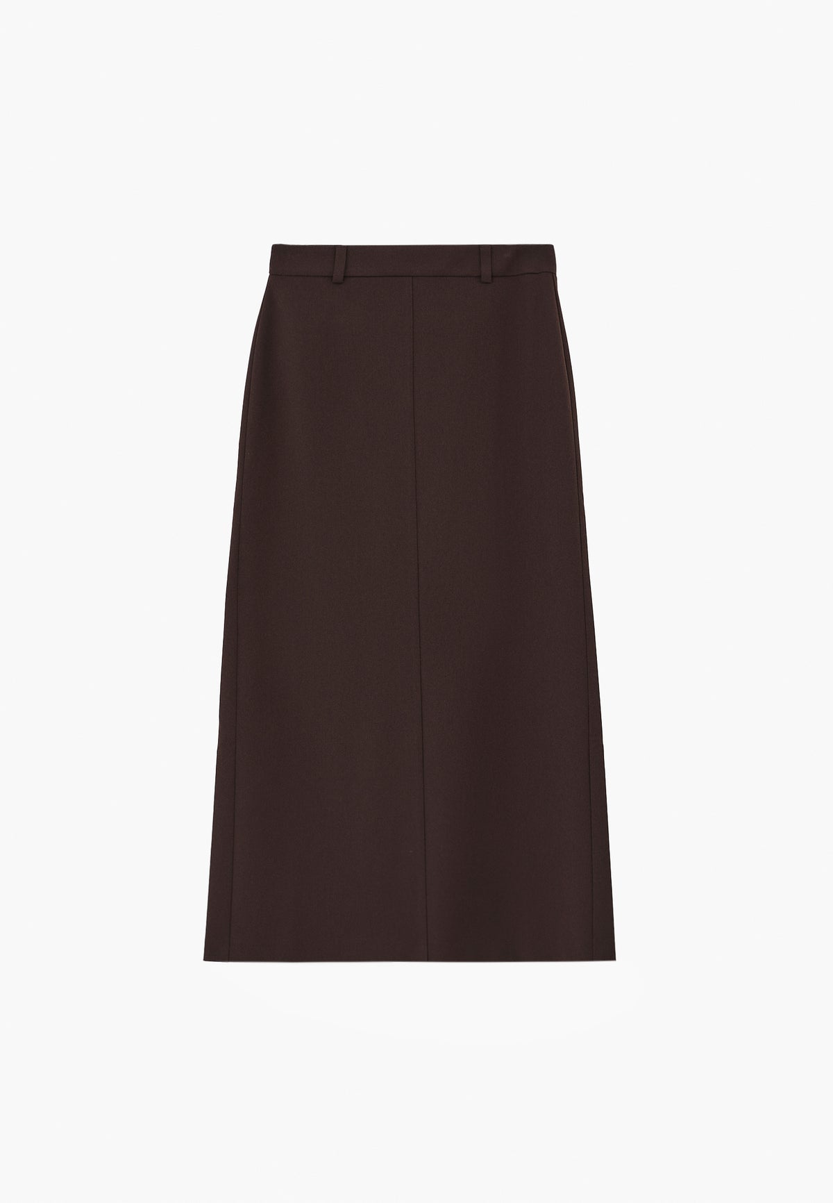 Cut-Out Ultra High Waist Long Skirt - Brown