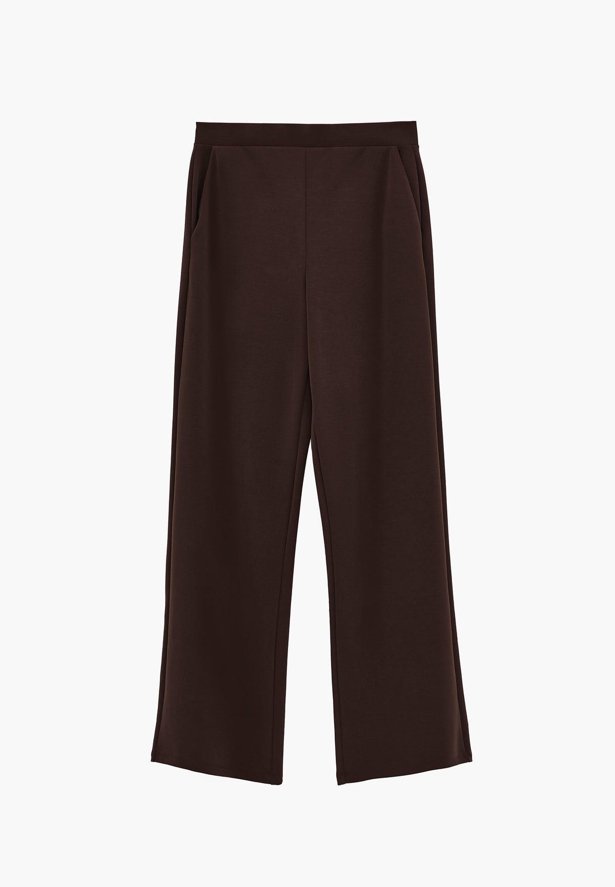 Women High Waist Straight Leg Pocket Detail Pants - CHOCOLATE TORTE