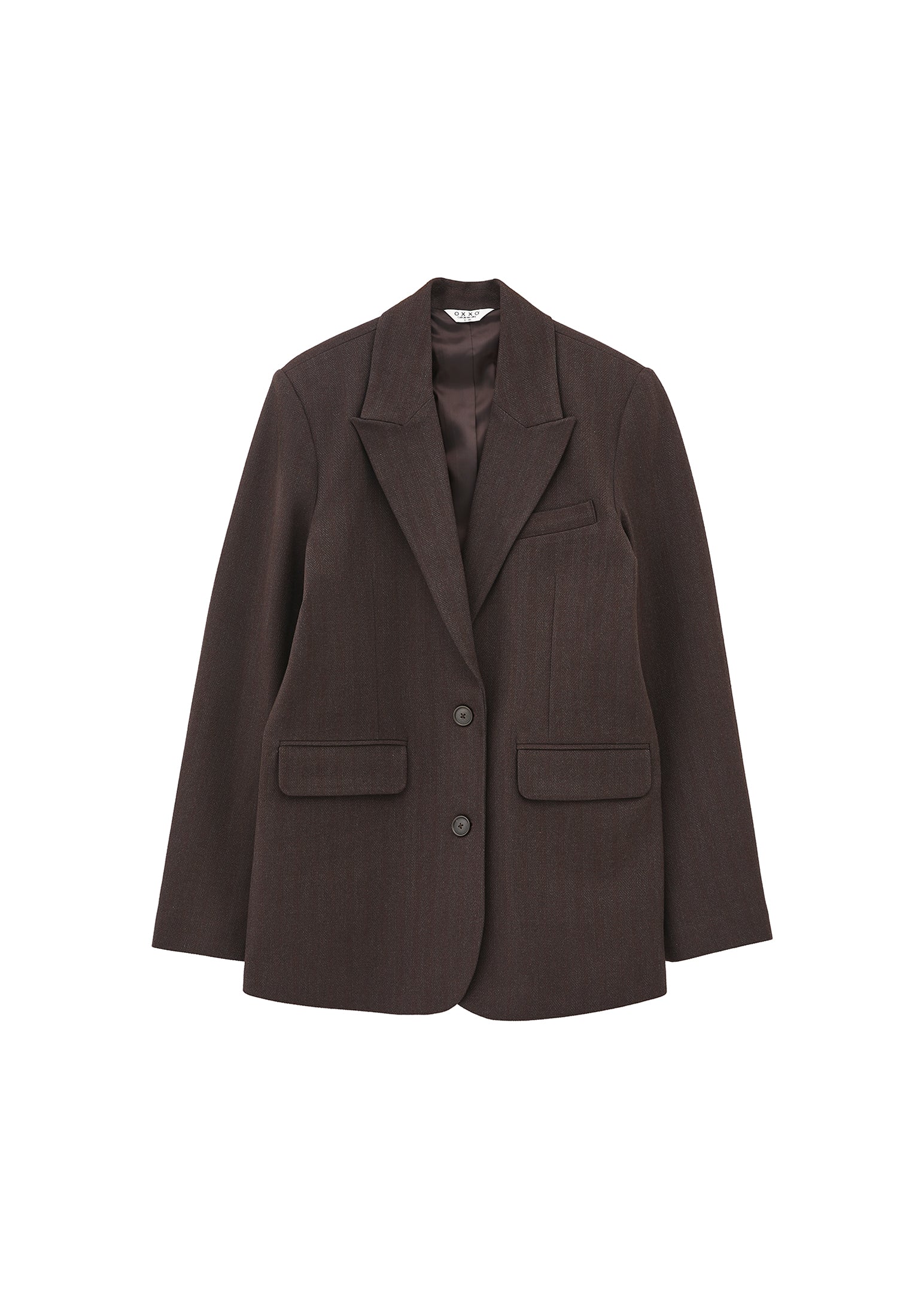 Boyfriend cut long blazer - CHOCOLATE TORTE