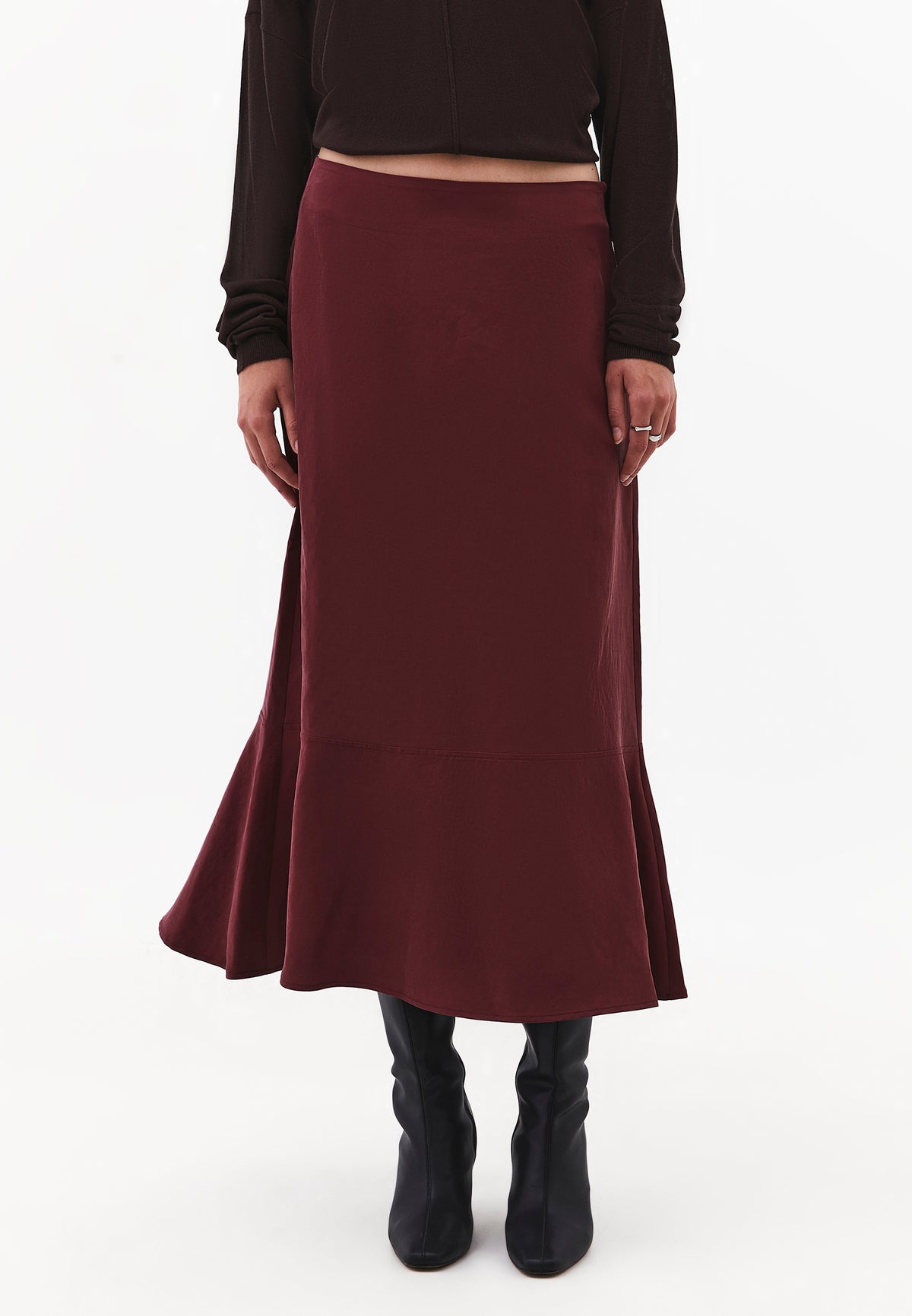 Midi A-Line Skirt - CHOCOLATE TRUFFLE