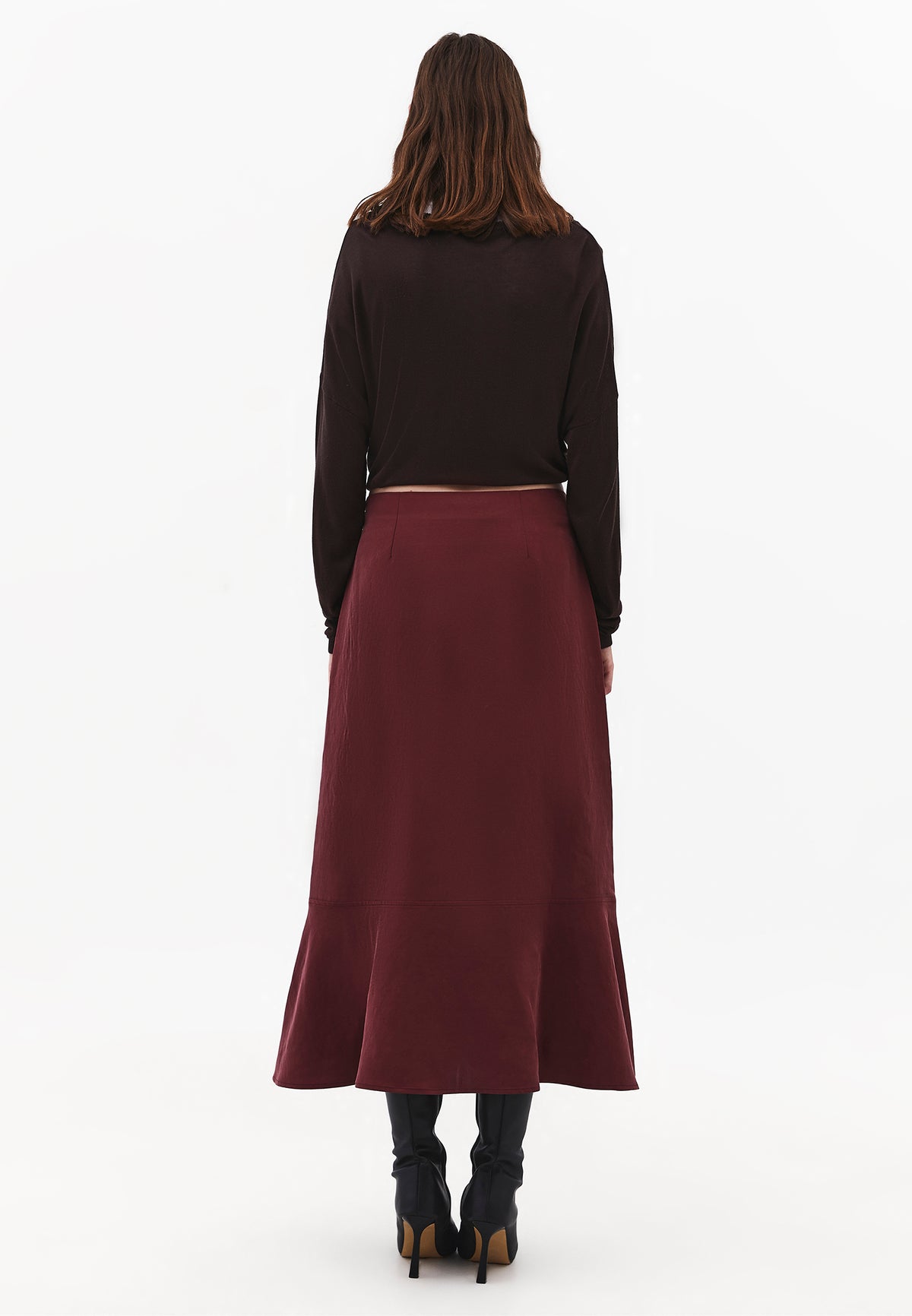 Midi A-Line Skirt - CHOCOLATE TRUFFLE
