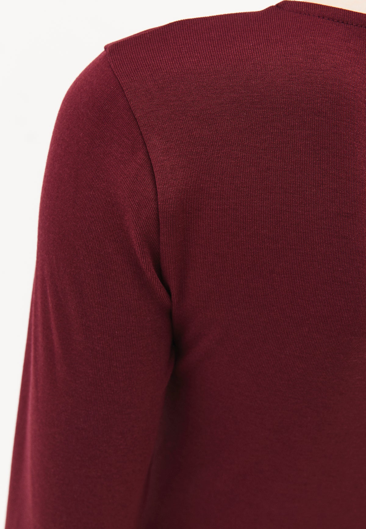 Long Sleeve Crew Neck Blouse with Cut-Out and Tie Detail - CHOCOLATE TRUFFLE