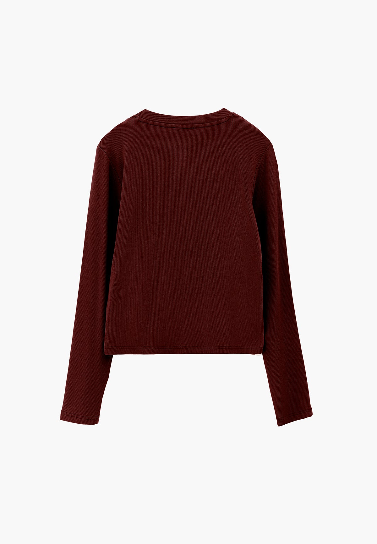 Buttoned Crew Neck Cardigan - CHOCOLATE TRUFFLE