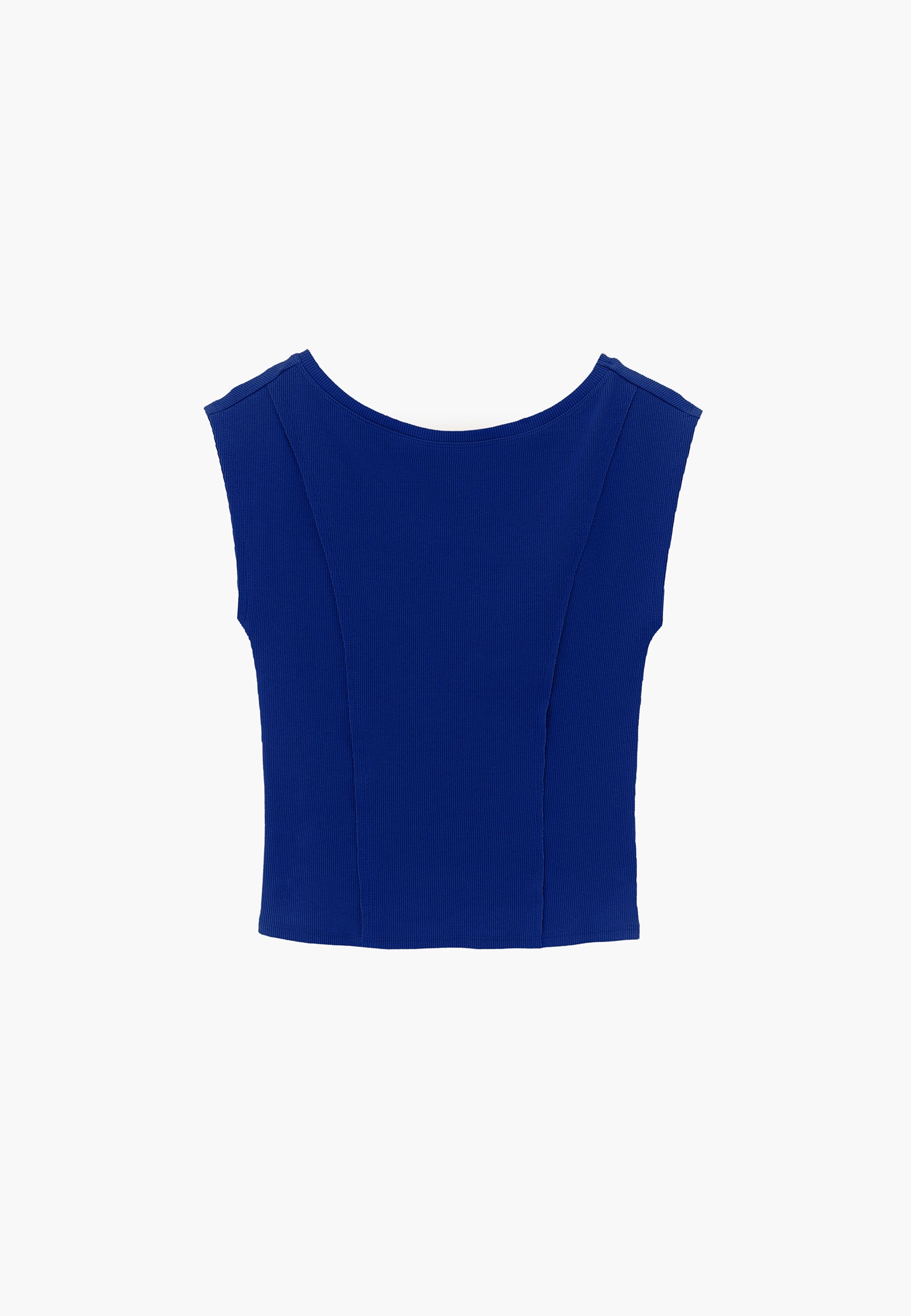 Boat Neck Sleeveless T-Shirt - CLEMATIS BLUE