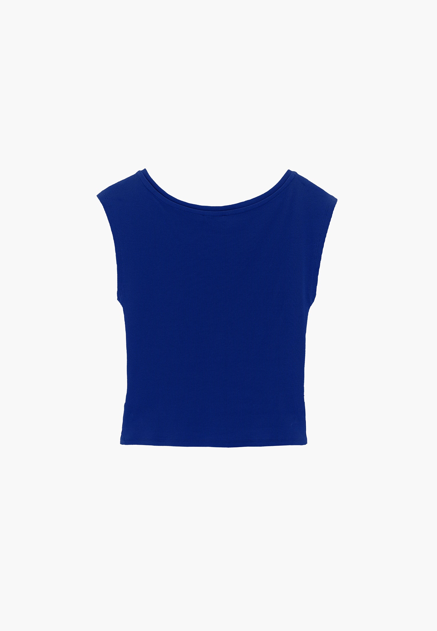 Boat Neck Sleeveless T-Shirt - CLEMATIS BLUE