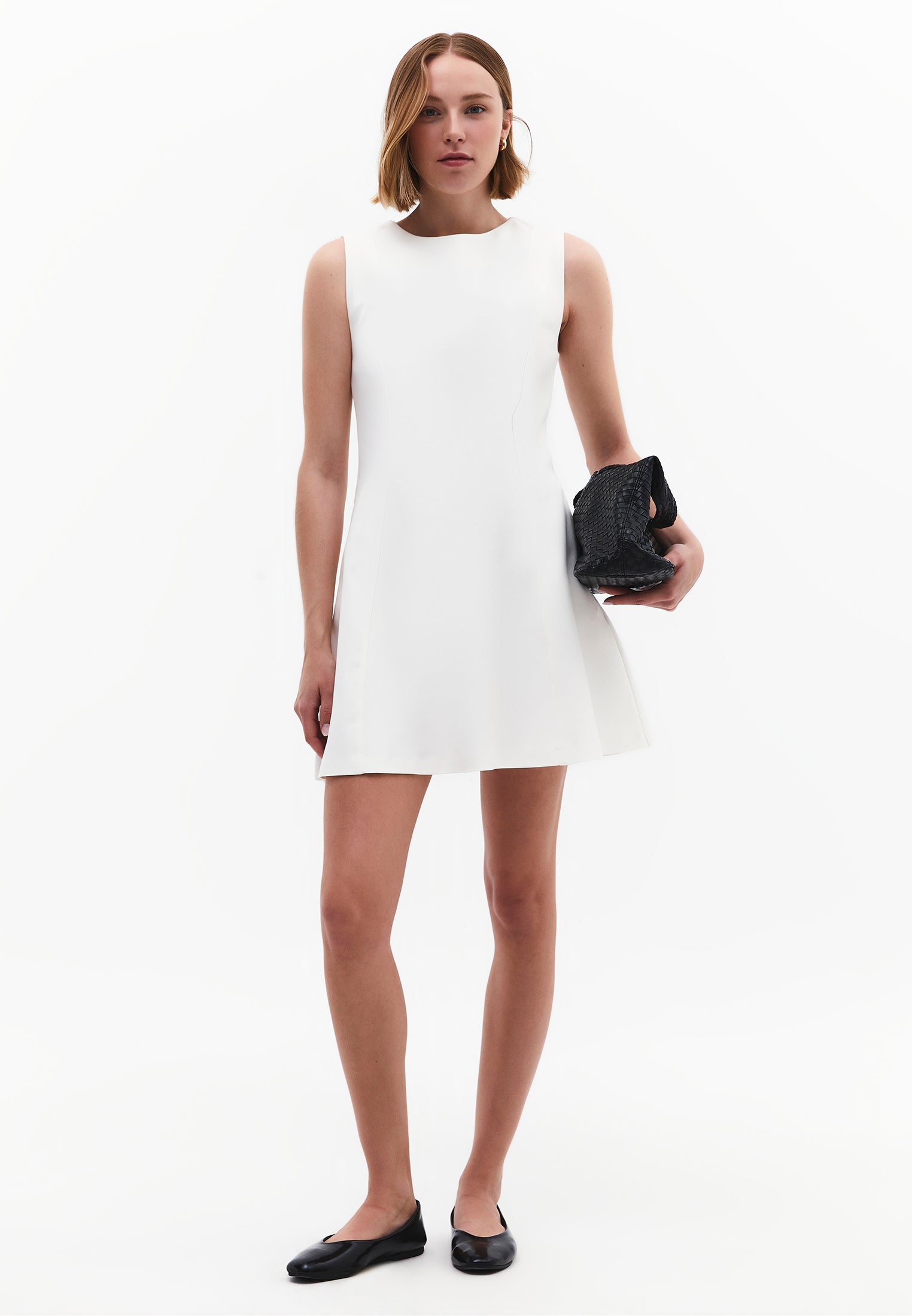 A-Line Short Dress - CLOUD DANCER