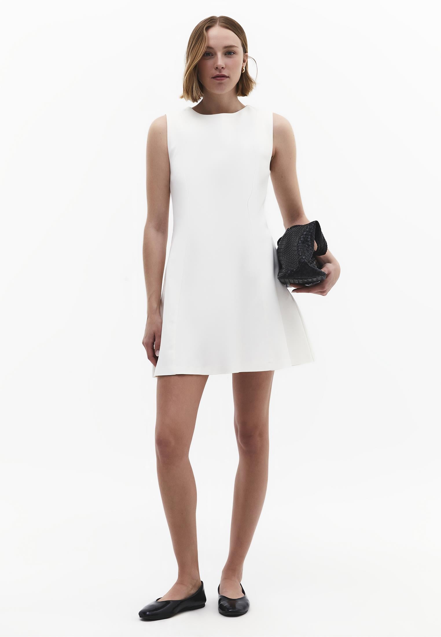 A-Line Short Dress - CLOUD DANCER