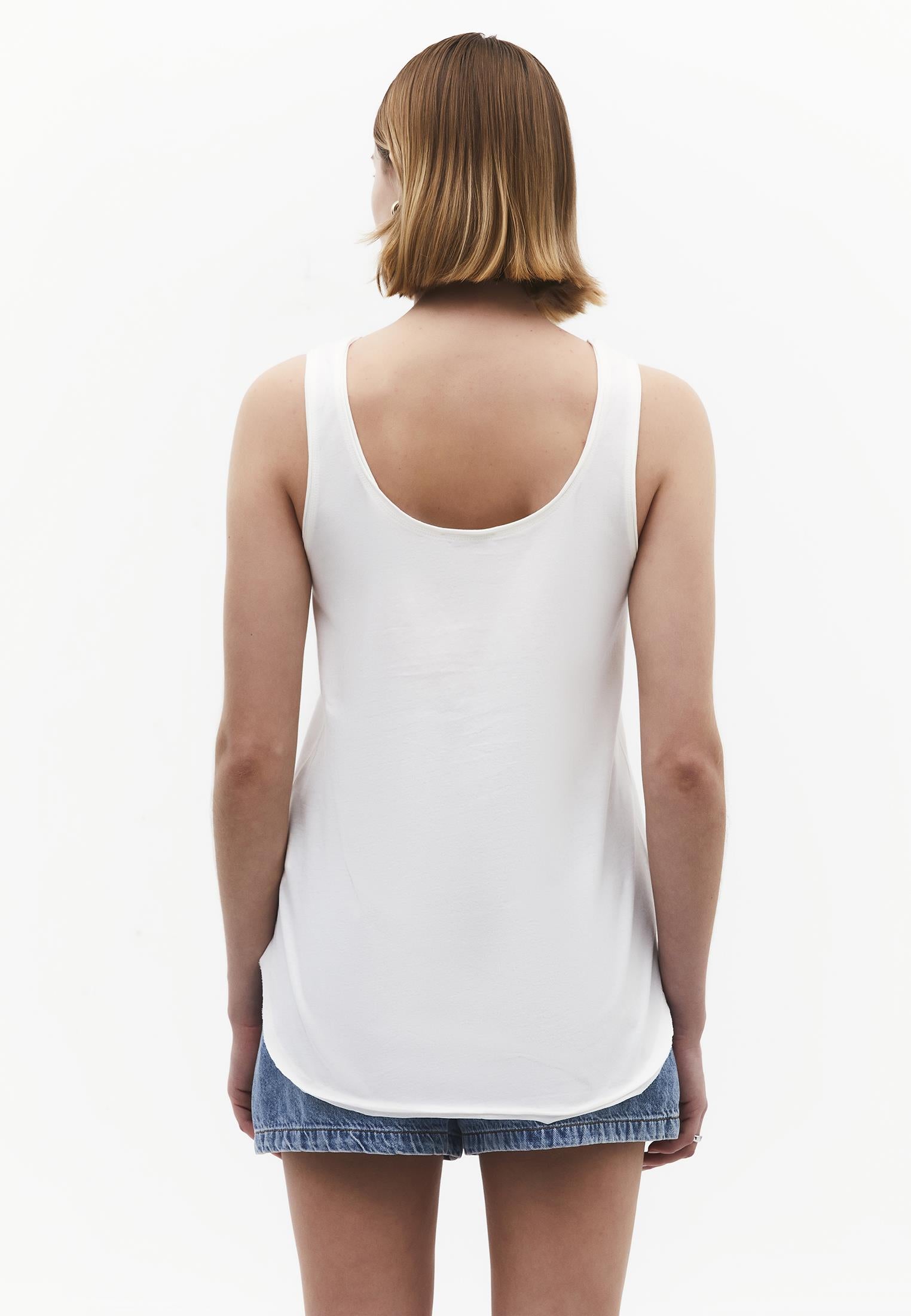 U Neck Loose Fit Tank - CLOUD DANCER