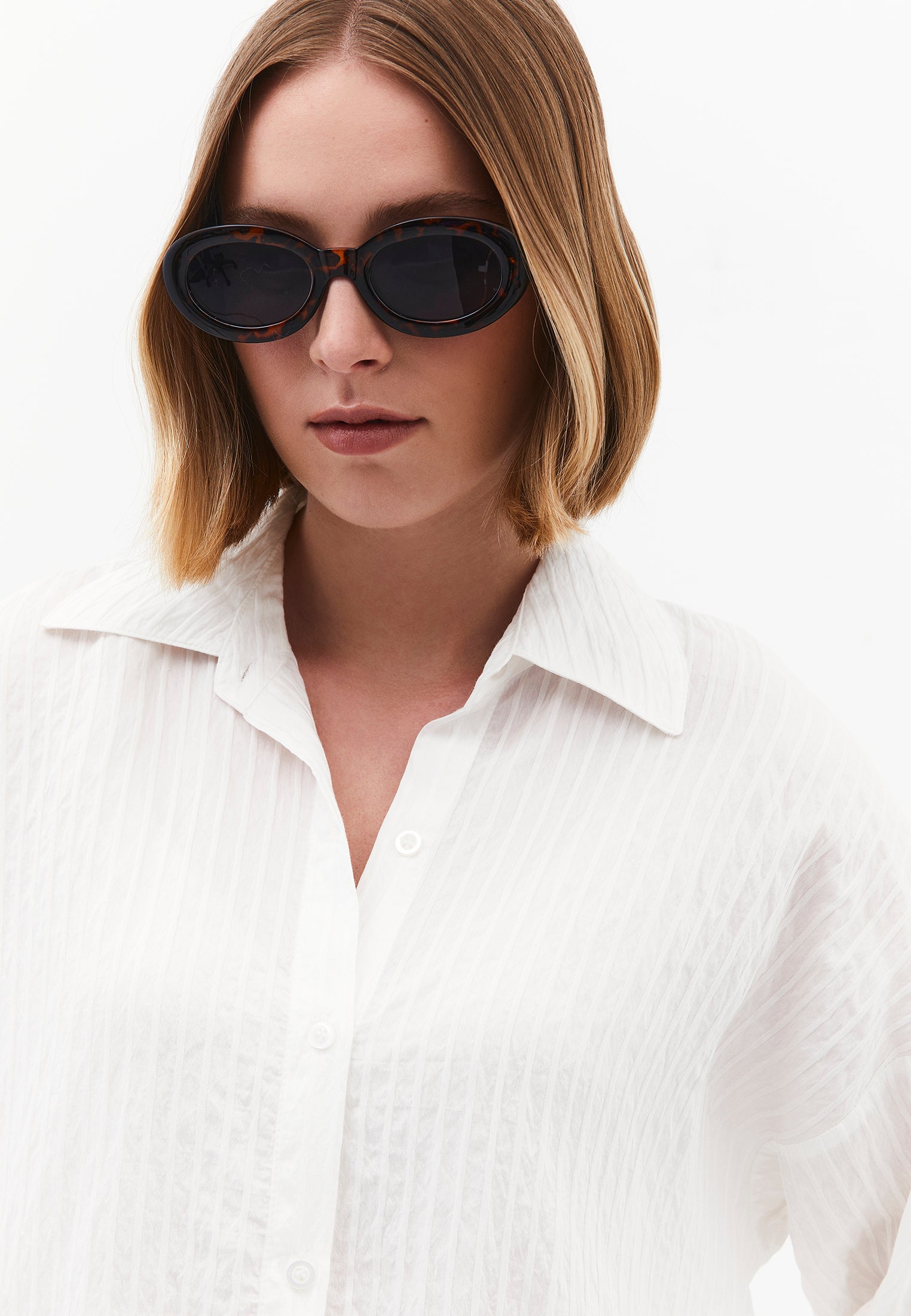 Oversize Shirt Collar Shirt - CLOUD DANCER