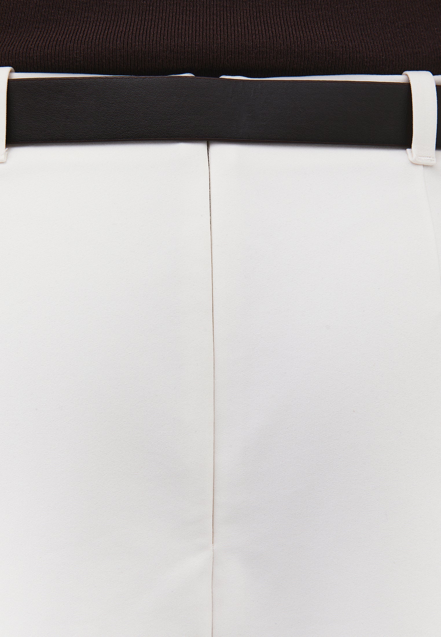 Pleated Long Skirt With Belt Detail - CLOUD DANCER