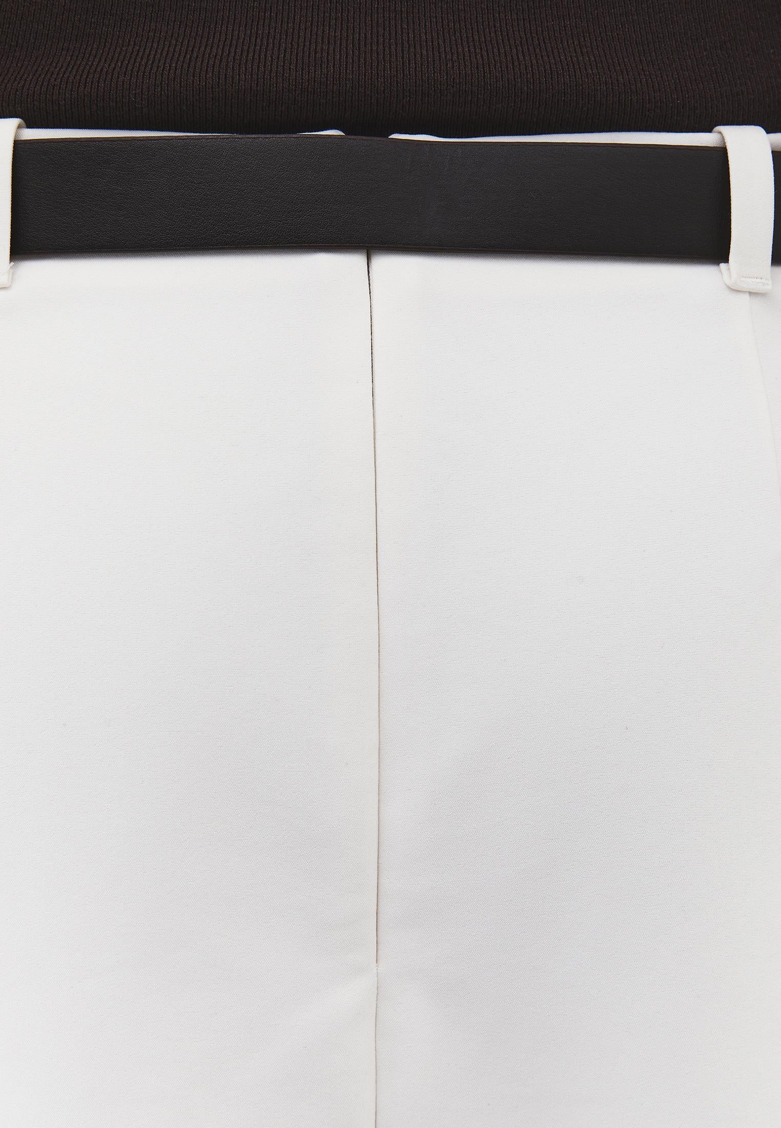 Pleated Long Skirt With Belt Detail - CLOUD DANCER