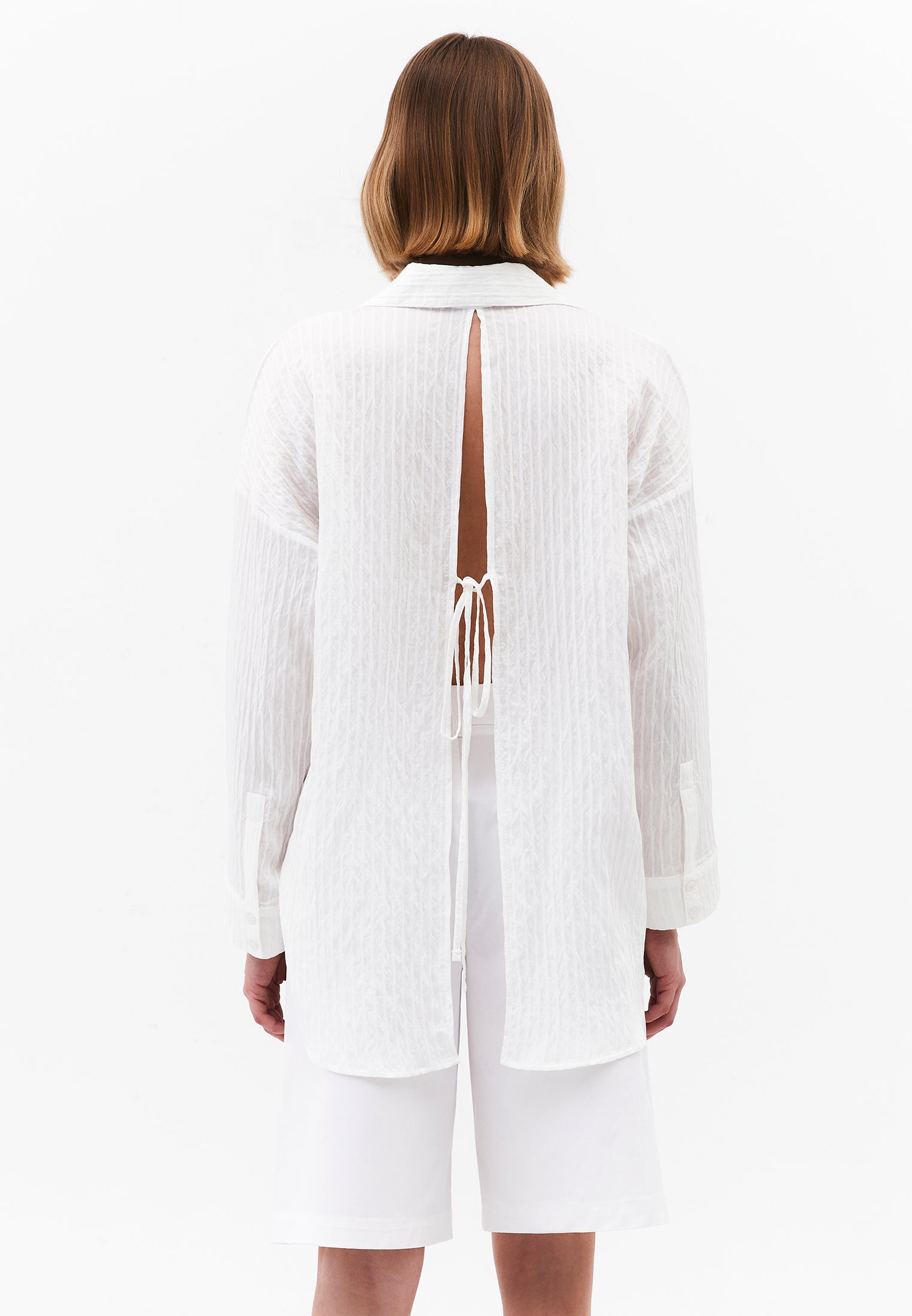 Oversize Shirt Collar Shirt - CLOUD DANCER