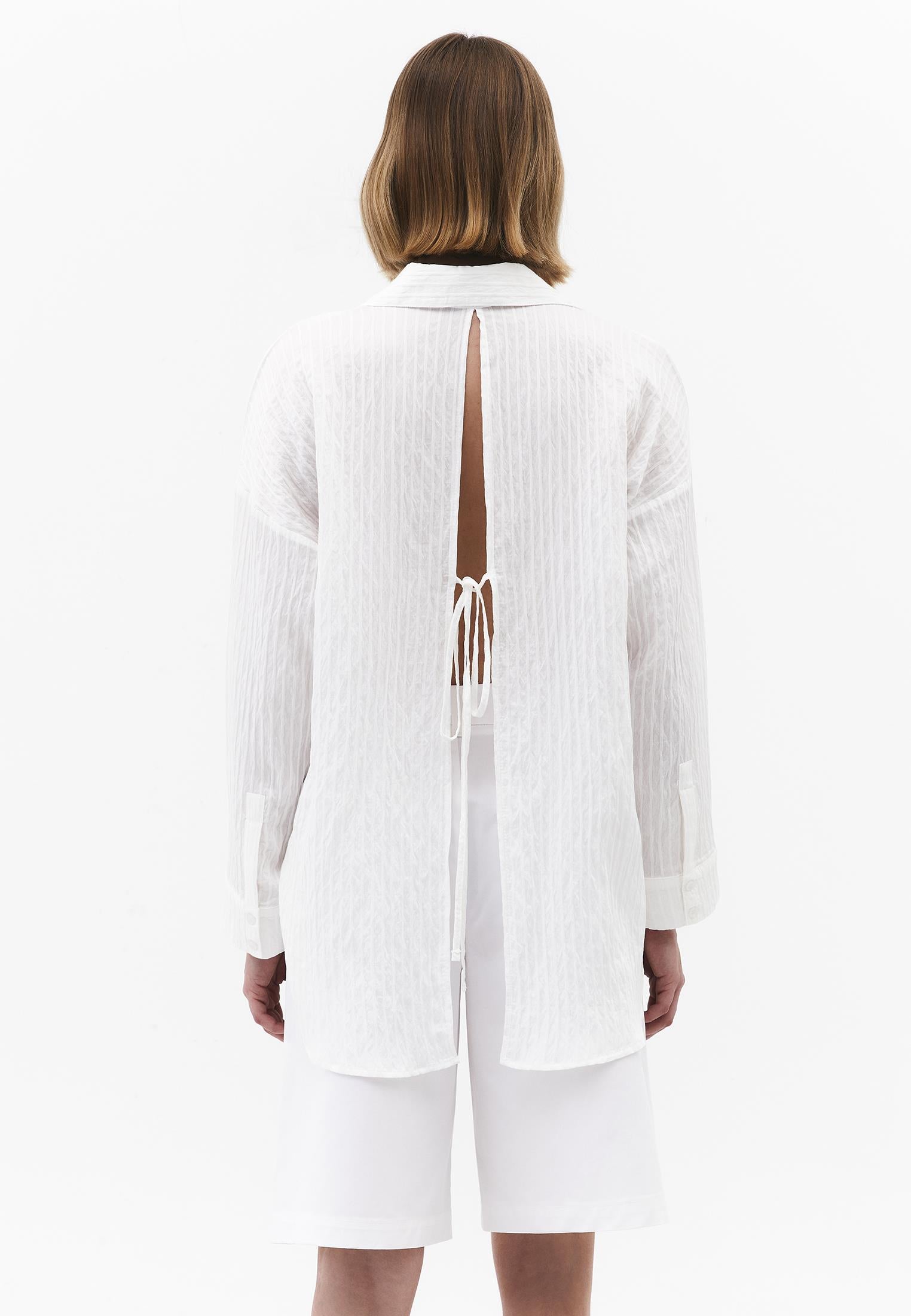 Oversize Shirt Collar Shirt - CLOUD DANCER