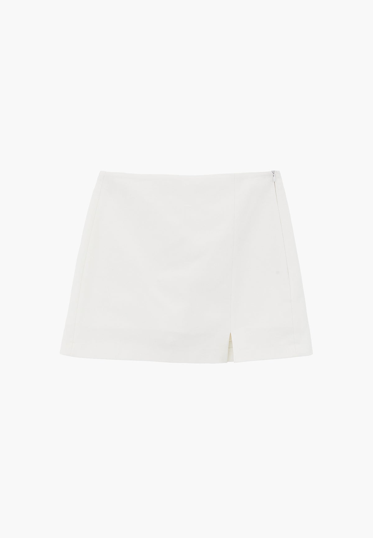 Ultra High Waist Slim Shorts With Zipper Detail - CLOUD DANCER