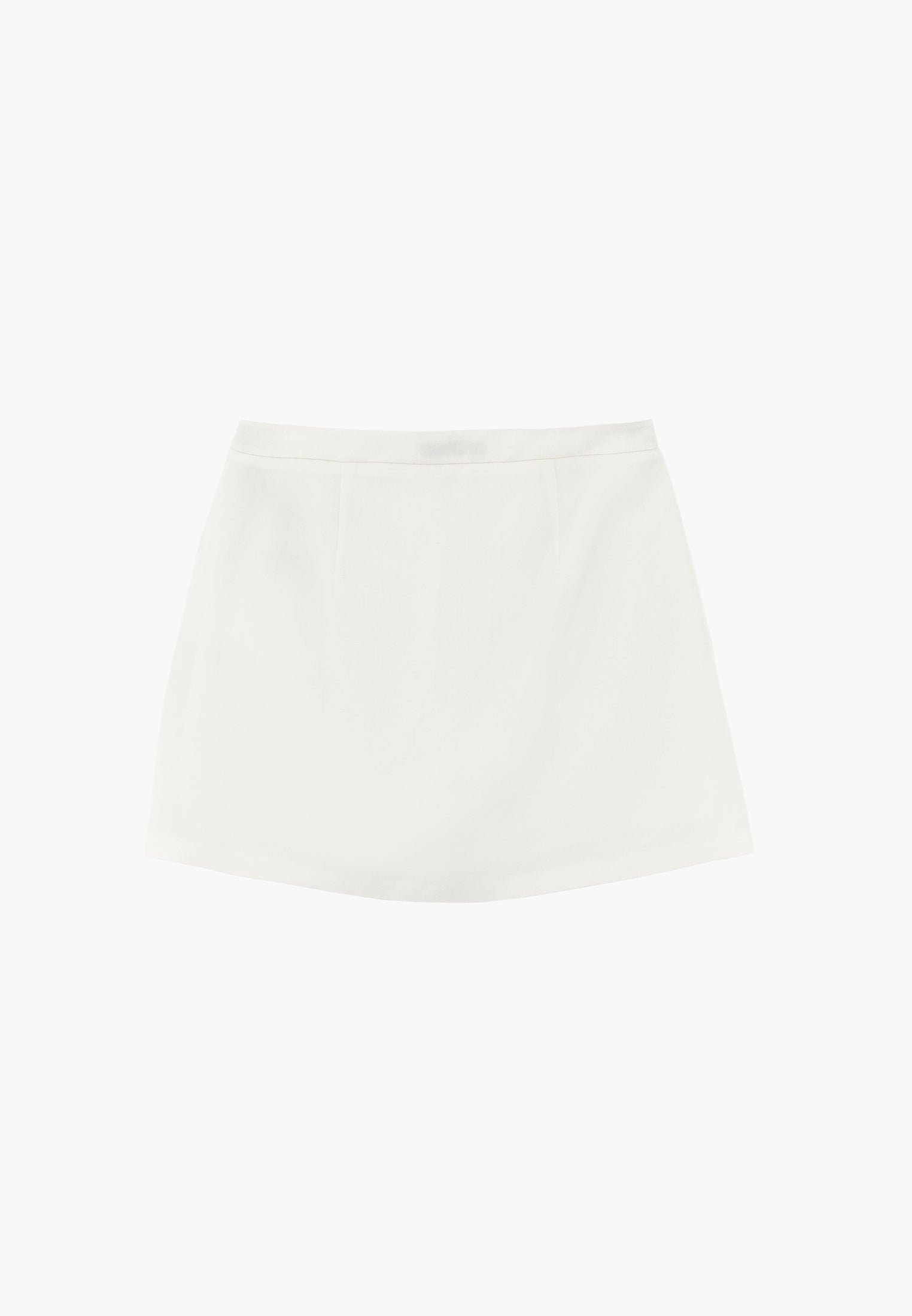 High Waist Short Skirt With Buckle Detail - CLOUD DANCER