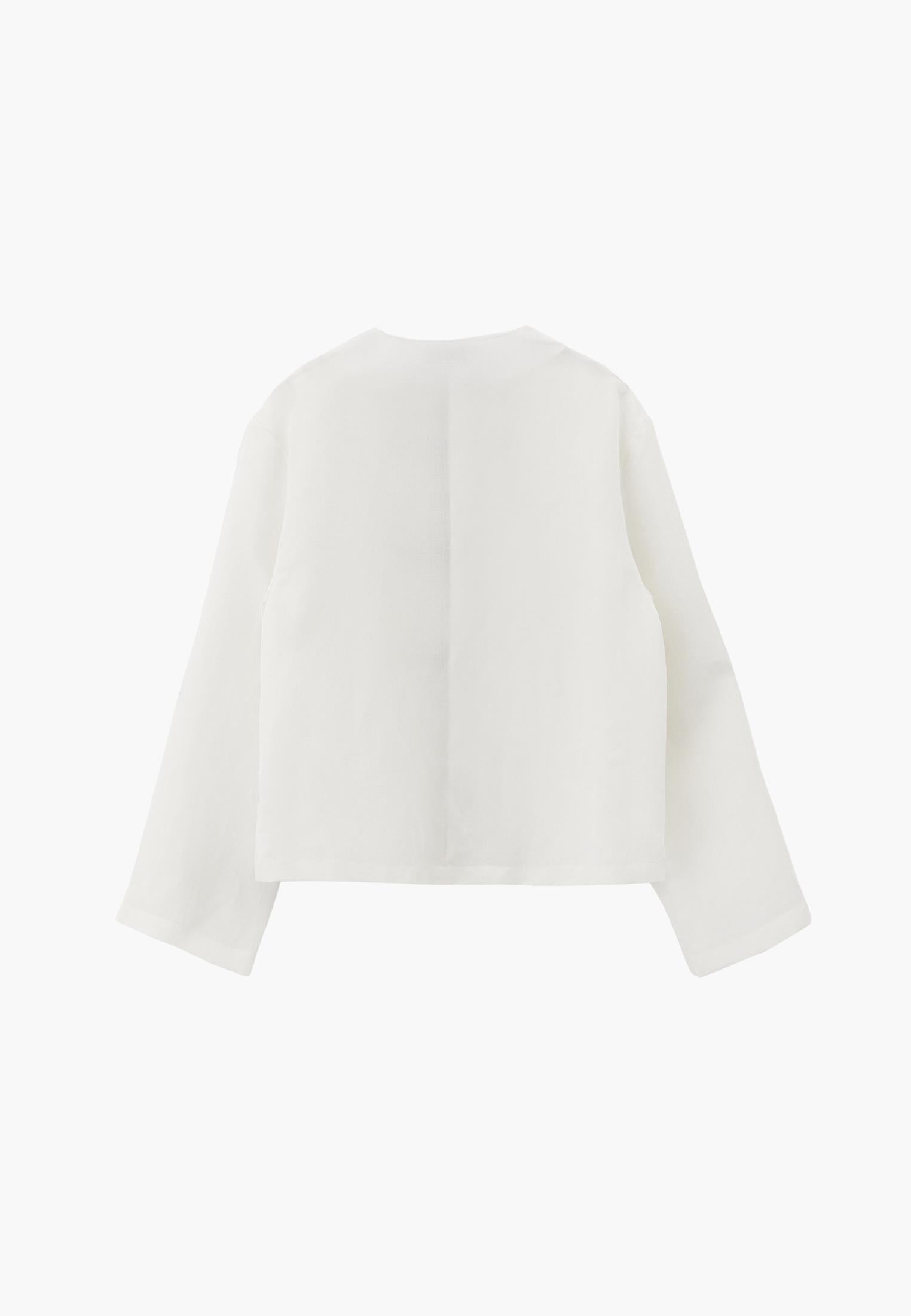 Oversize Jacket With Buckle Detail - CLOUD DANCER