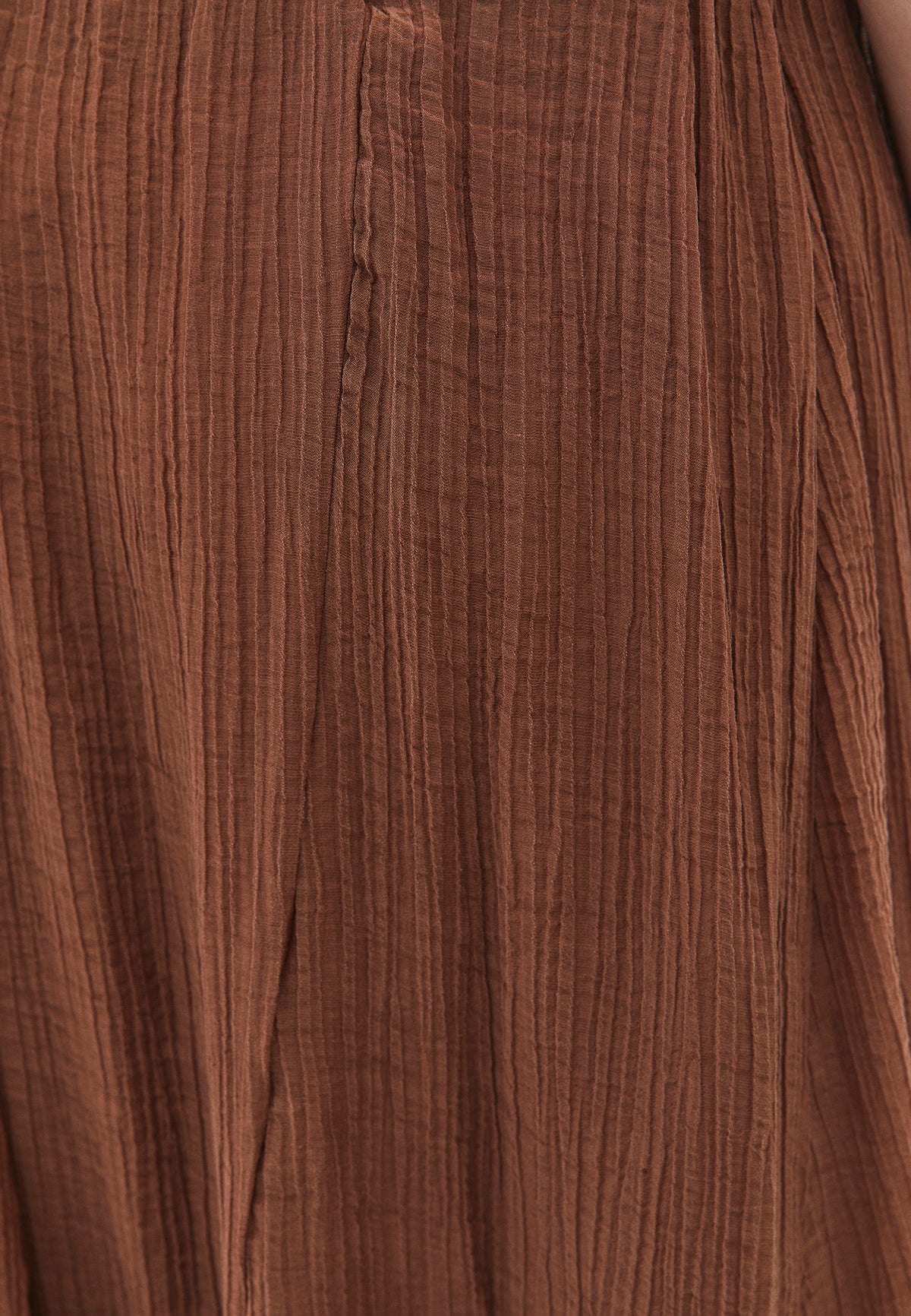 High Waist Ruffled Midi Skirt - Brown