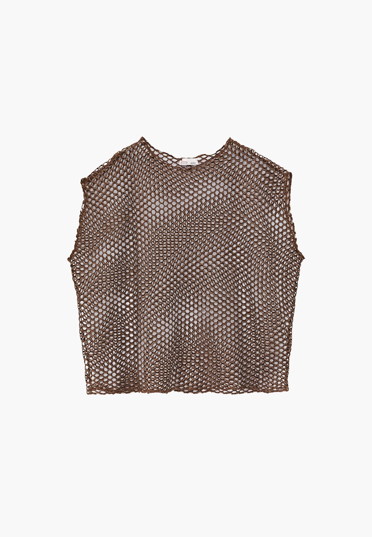 Oversize Boat Neck Tunic Blouse - Brown