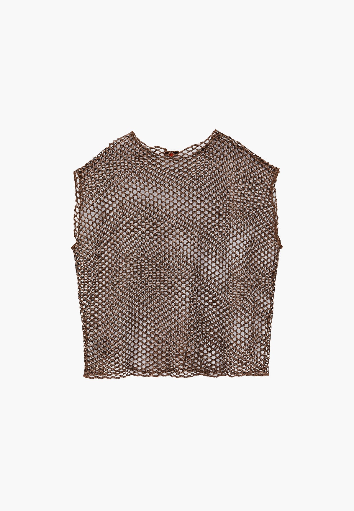 Oversize Boat Neck Tunic Blouse - Brown