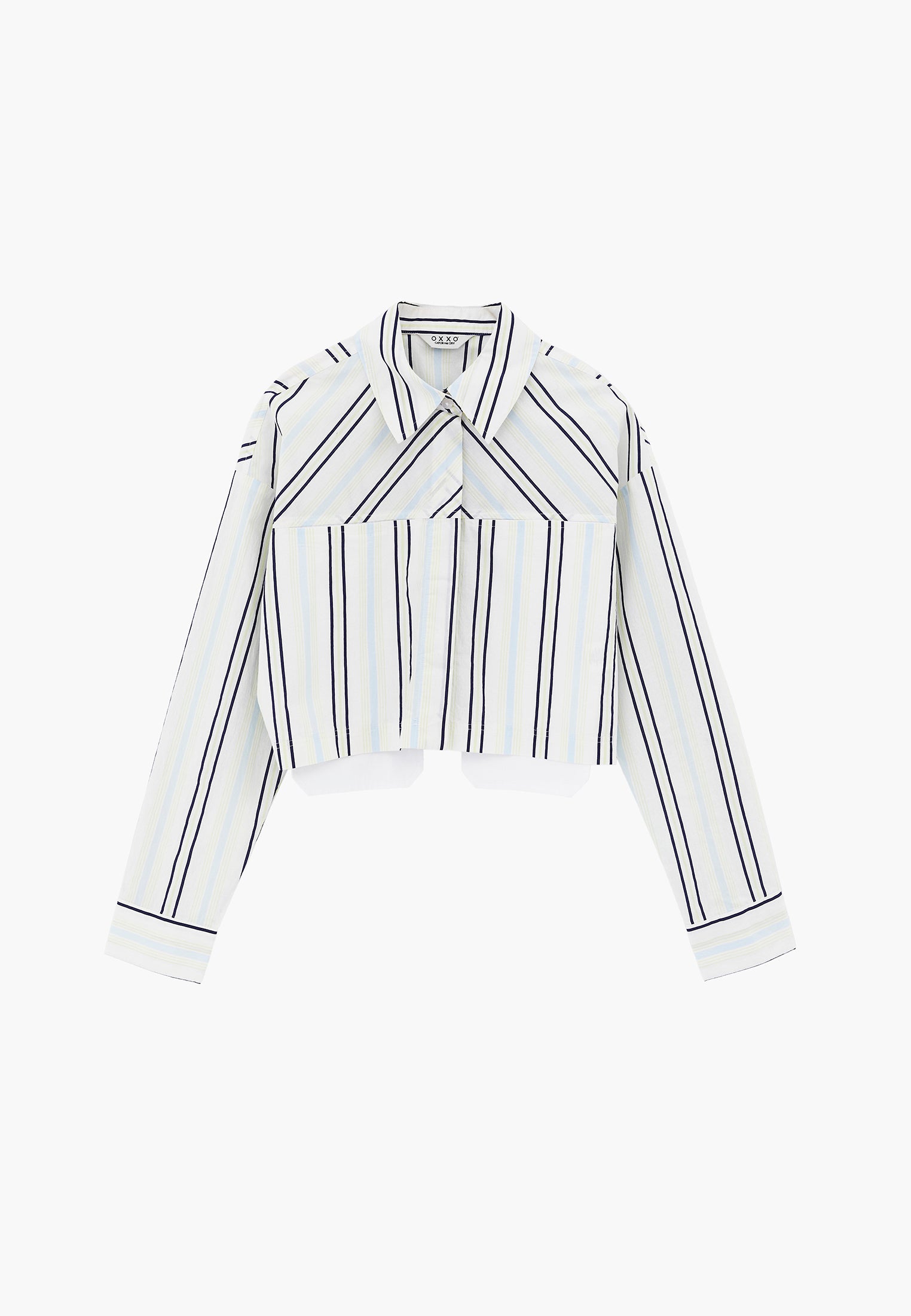 Pocket Detailed Striped Short Shirt - COLOR STRIPE COMB