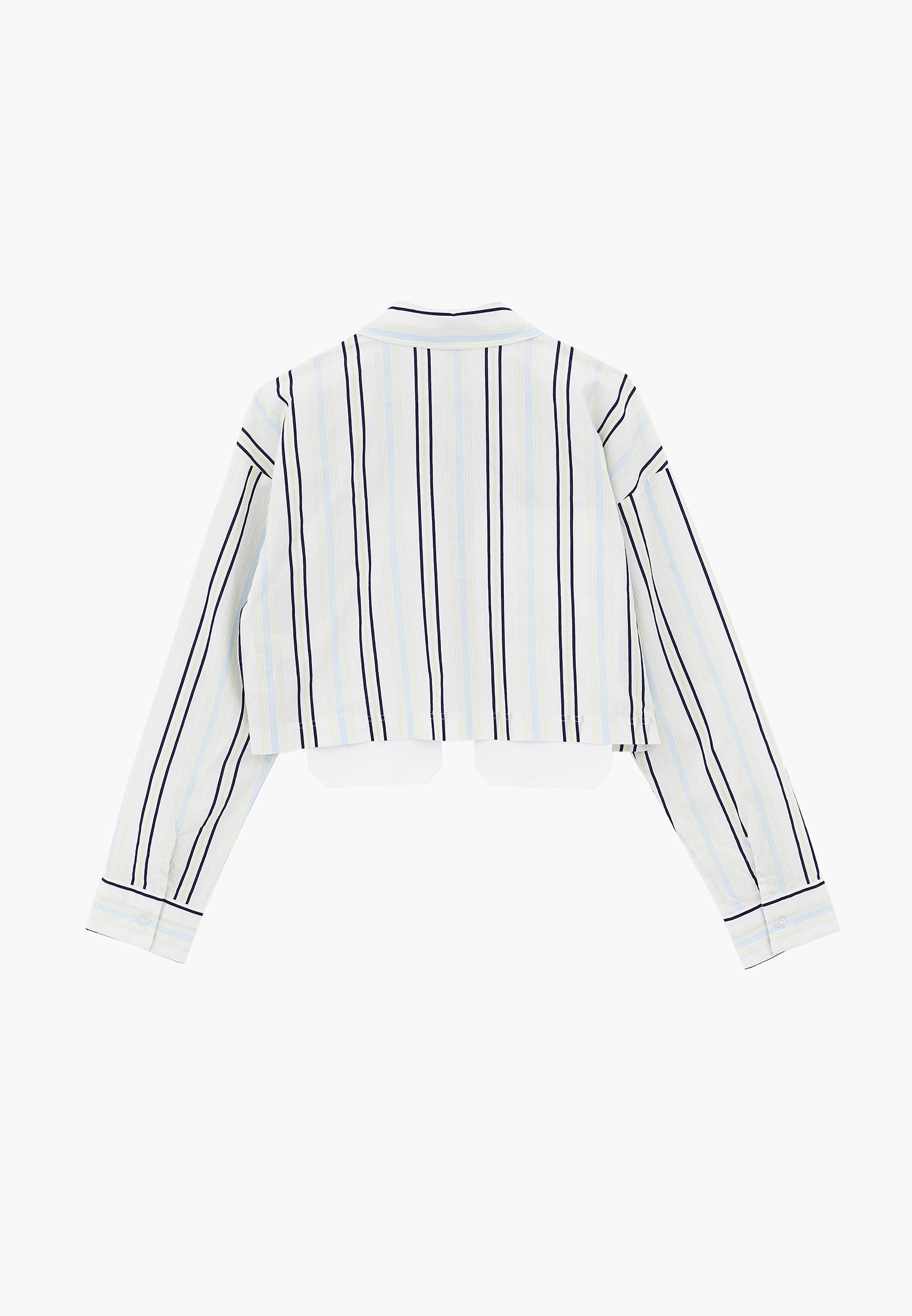Pocket Detailed Striped Short Shirt - COLOR STRIPE COMB