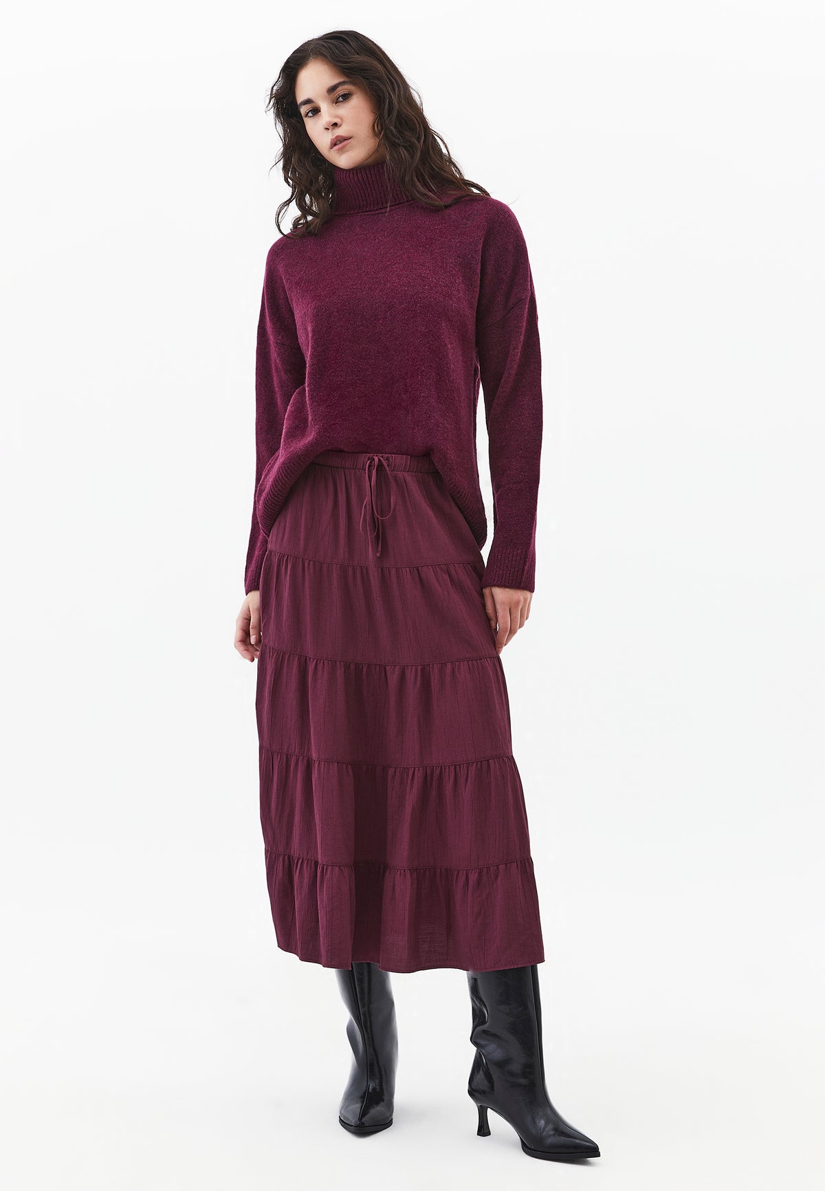 A-Line Midi Skirt - Purple