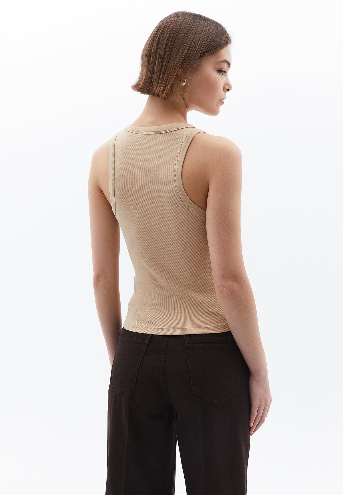 Sleeveless V Neck Tank Top - CURDS WHEY