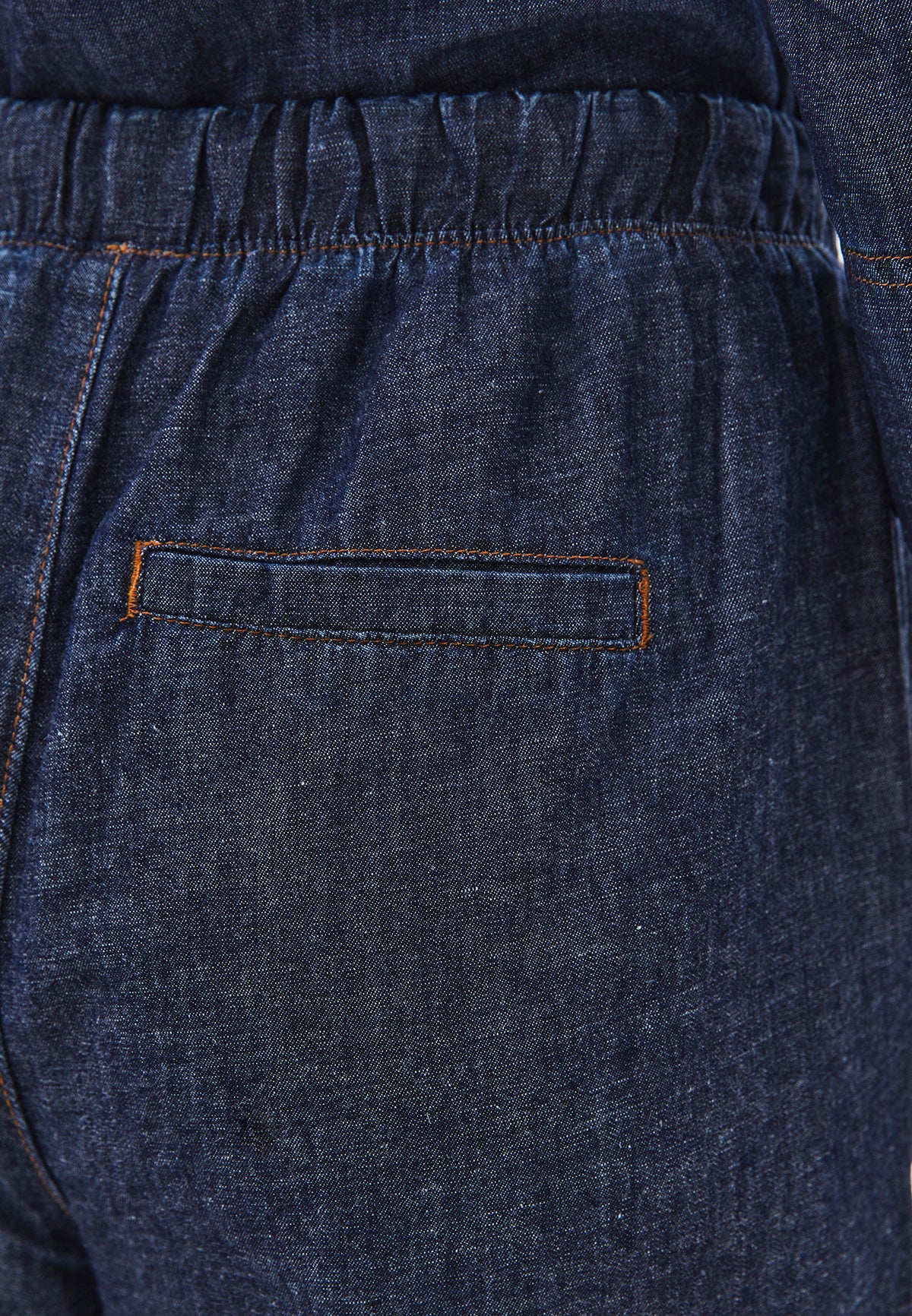 High Waist Wide Leg Denim Pants - DARK BLUE DENIM