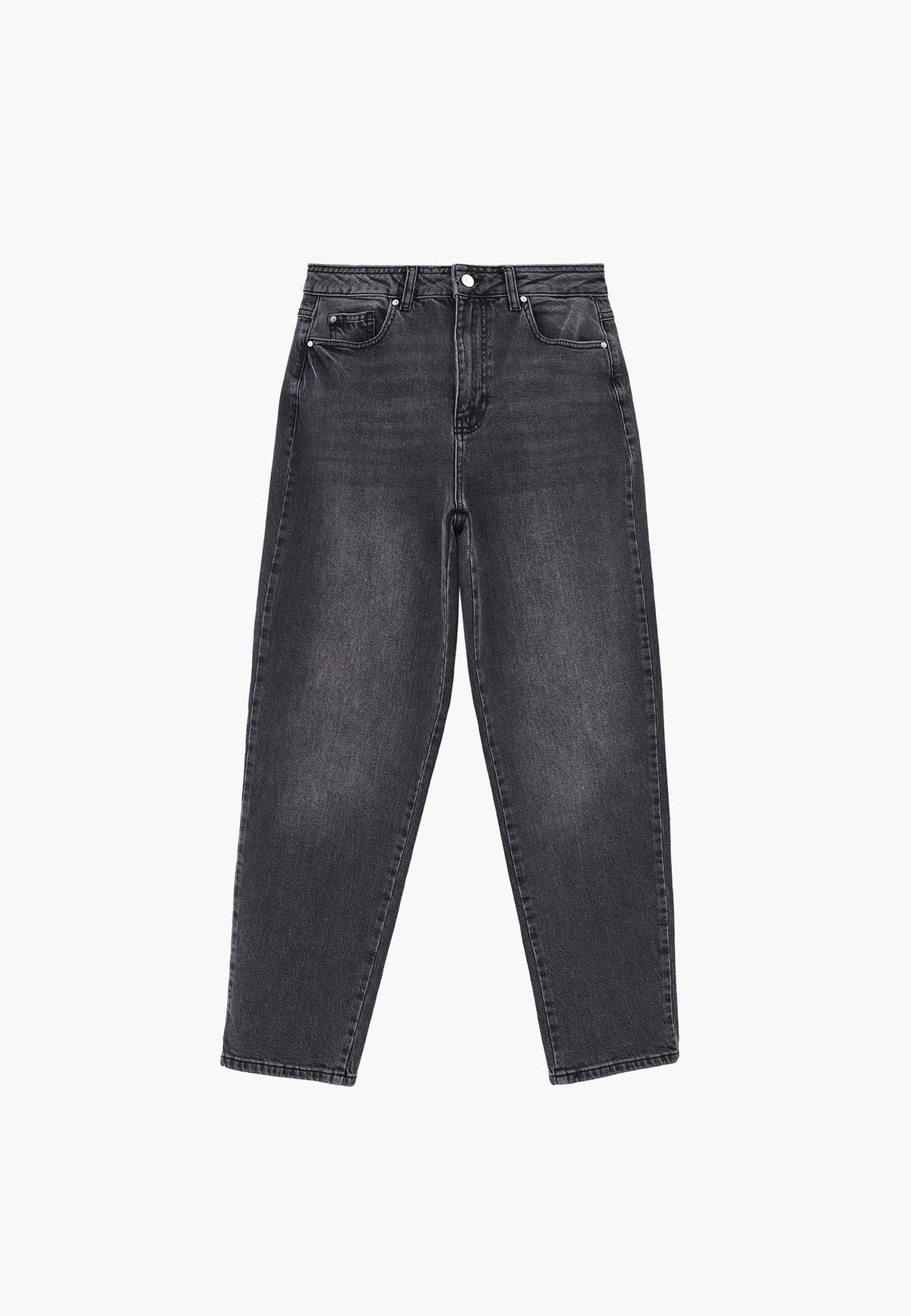 Mom Jean Slim Pants - DARK GREY DENIM