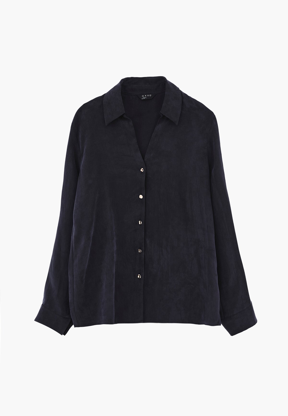Long Sleeve Loose Shirt - DARK NAVY