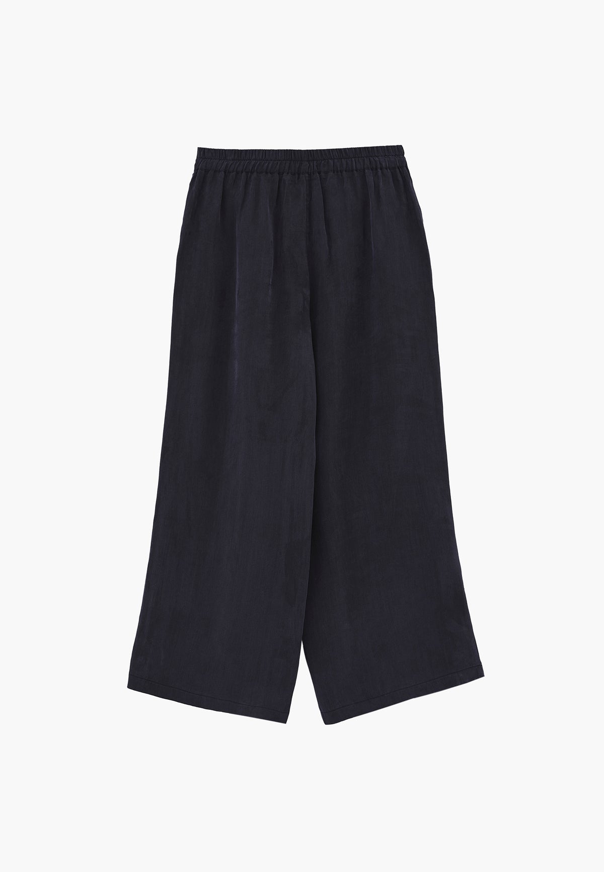 Ultra High Waist Straight Pants With Button Detail - DARK NAVY