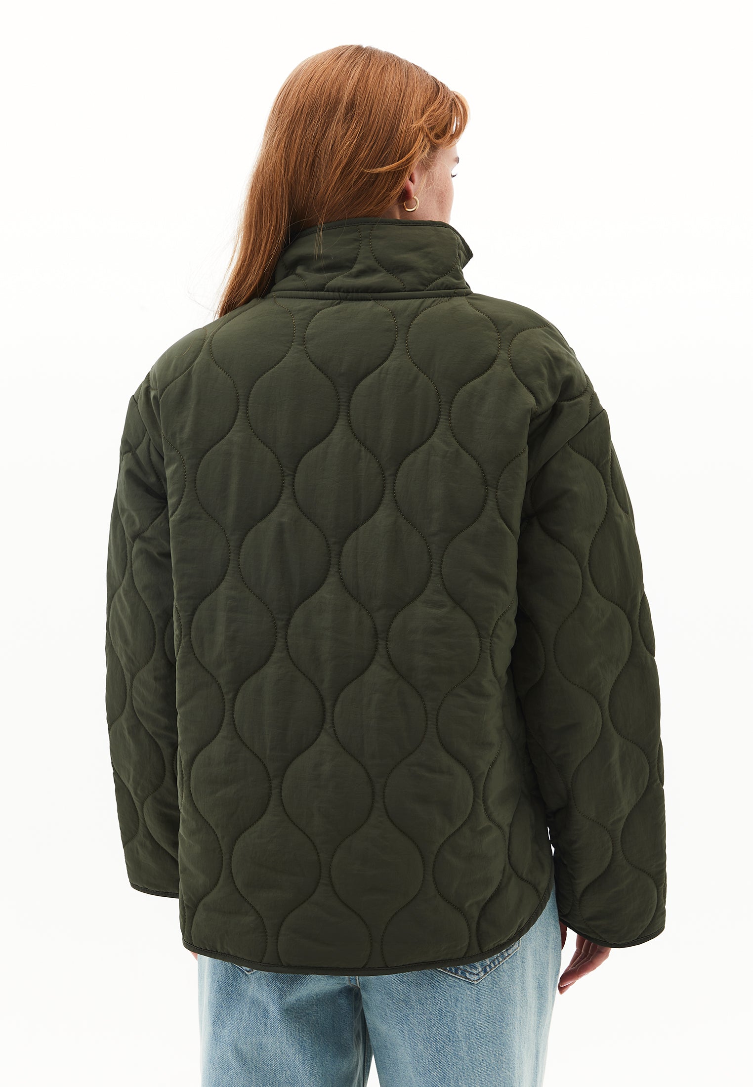 QUILTED JACKET WITH HIGH COLLAR - DEEP DEPTHS