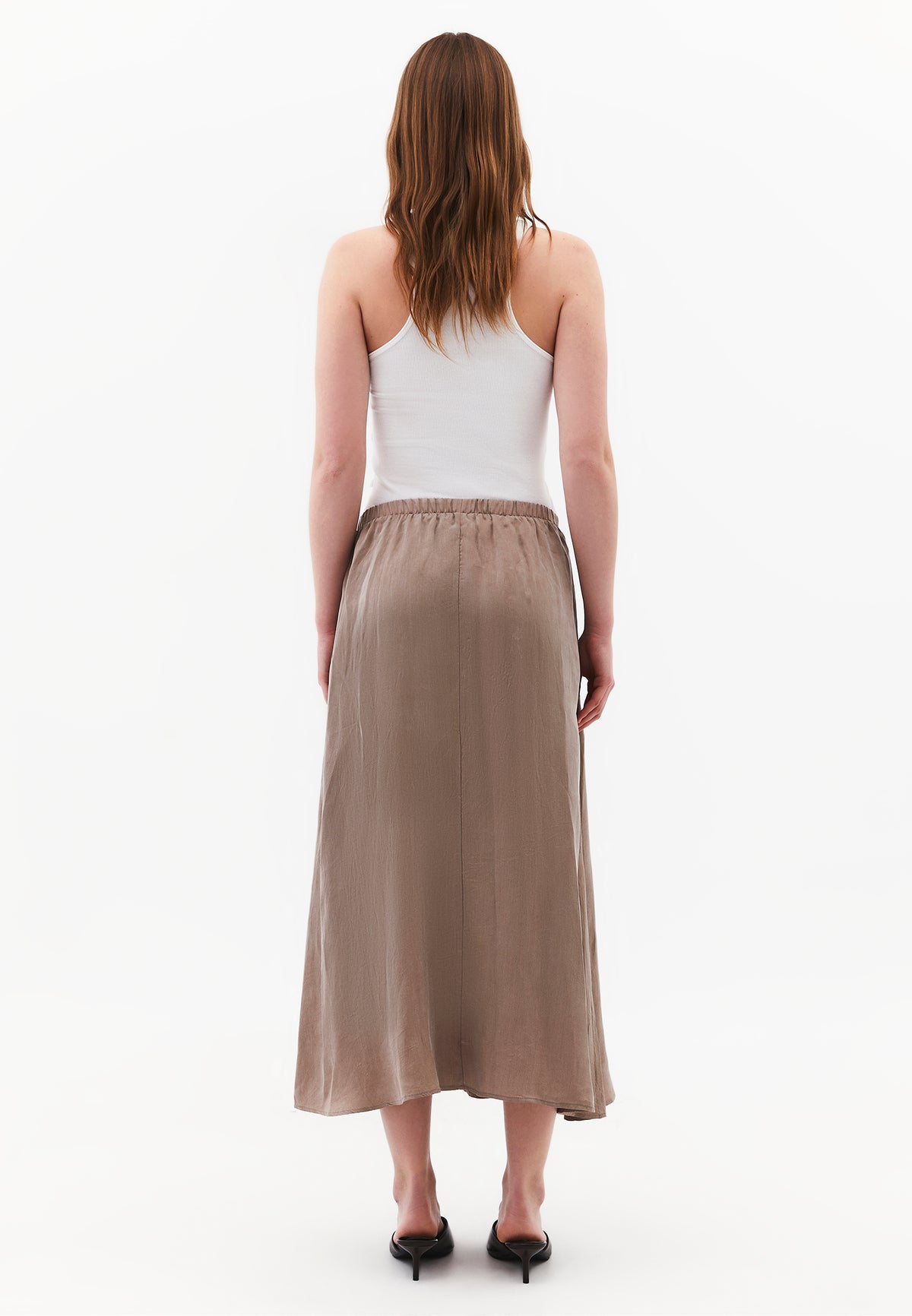 Long Flared Shirt Skirt - DESERT TAUPE