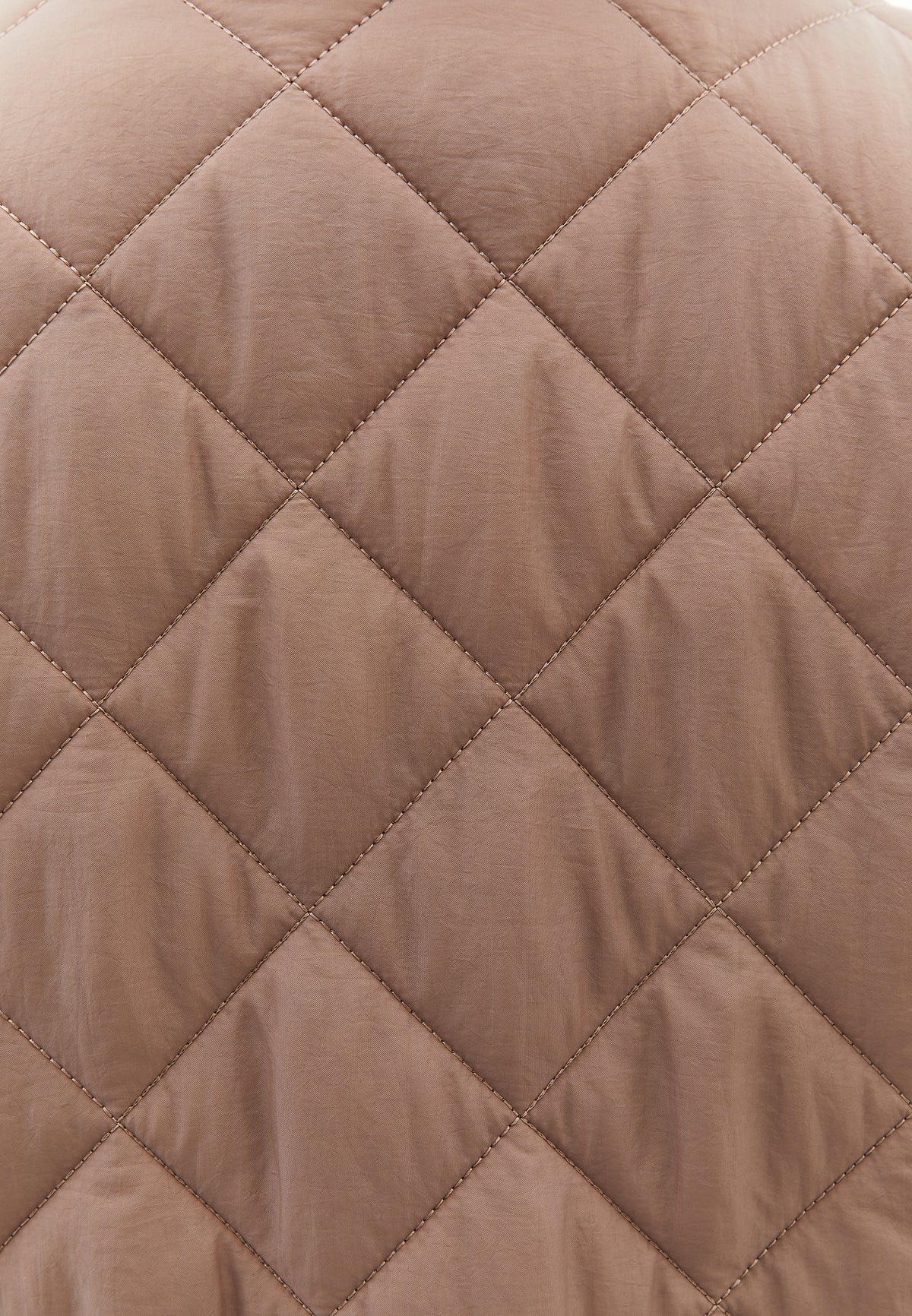 Long Coat With Crew Neck - Beige