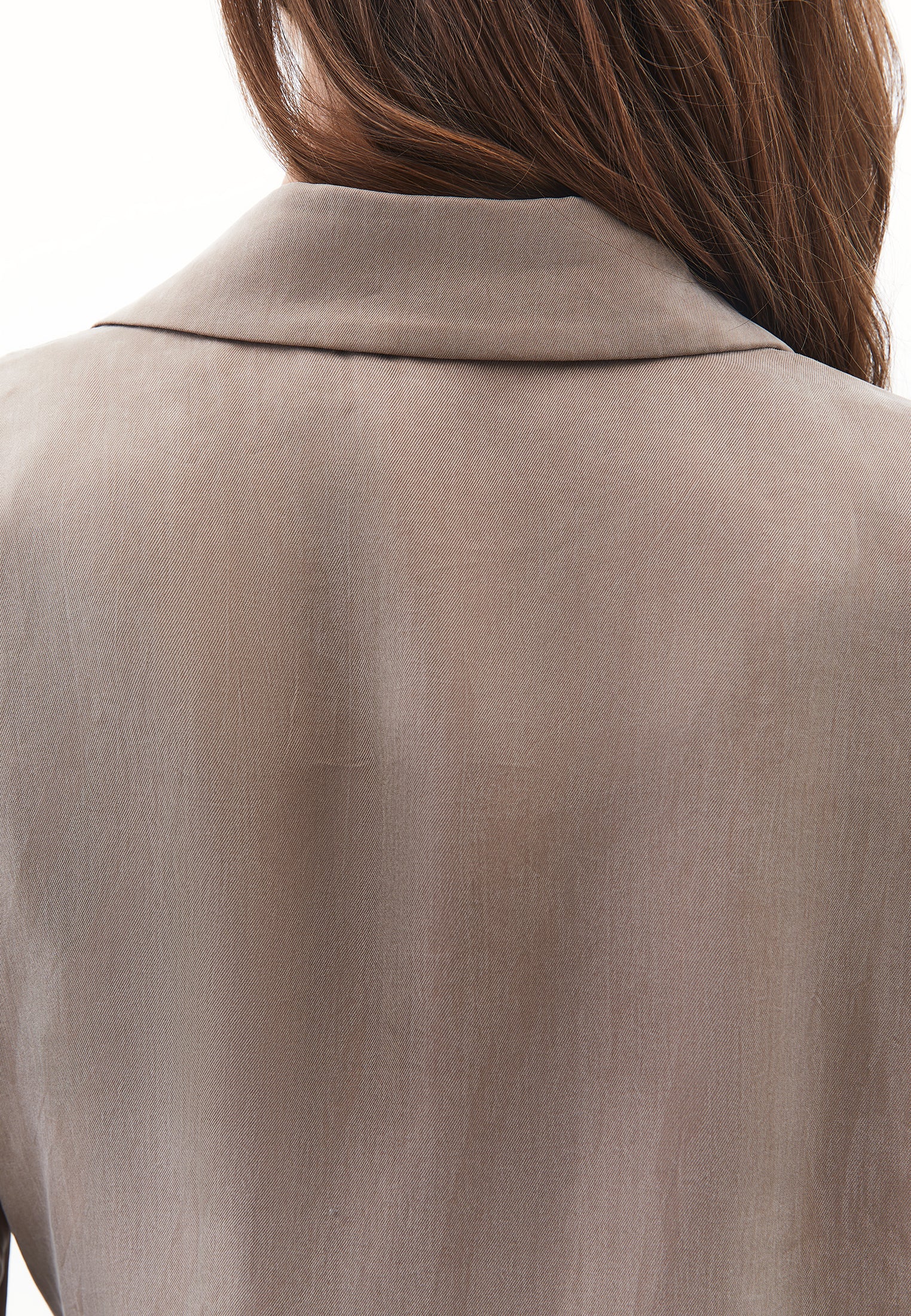 Double-breasted lyocell blazer - DESERT TAUPE