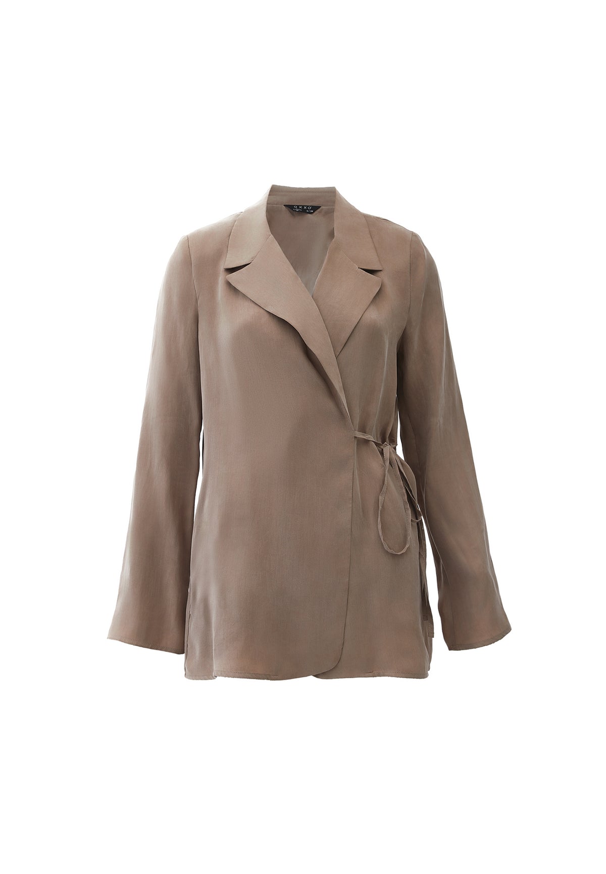 Double-Breasted Lyocell Blazer - Beige