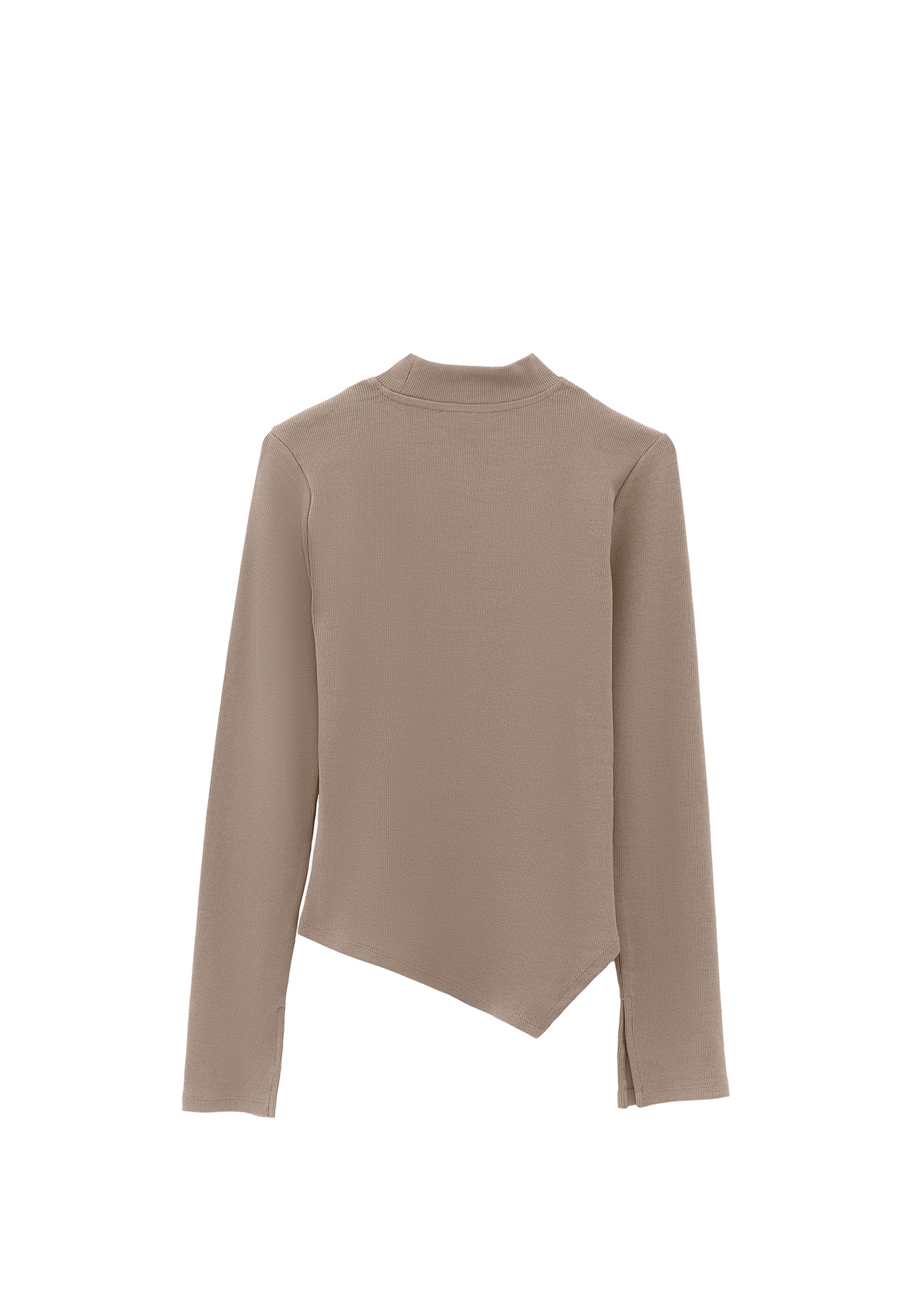 Cut out detail long sleeve t-shirt - DESERT TAUPE