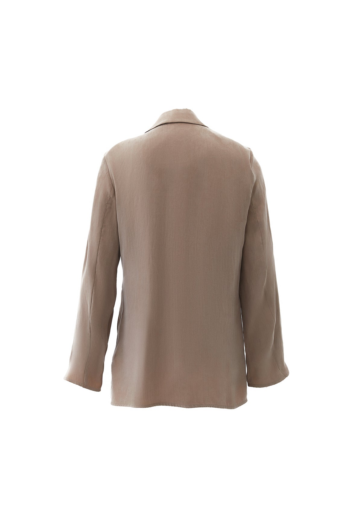 Double-Breasted Lyocell Blazer - Beige