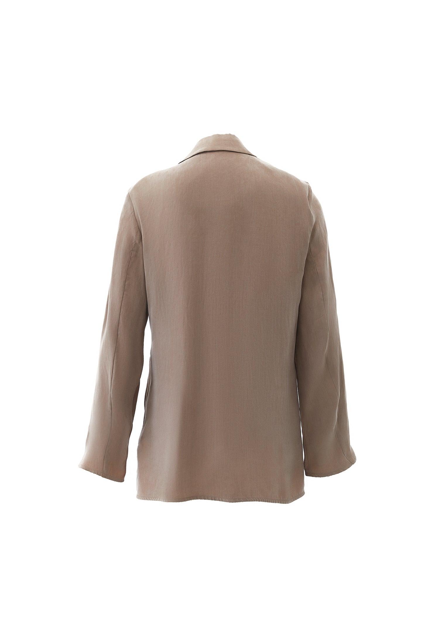 Double-breasted lyocell blazer - DESERT TAUPE