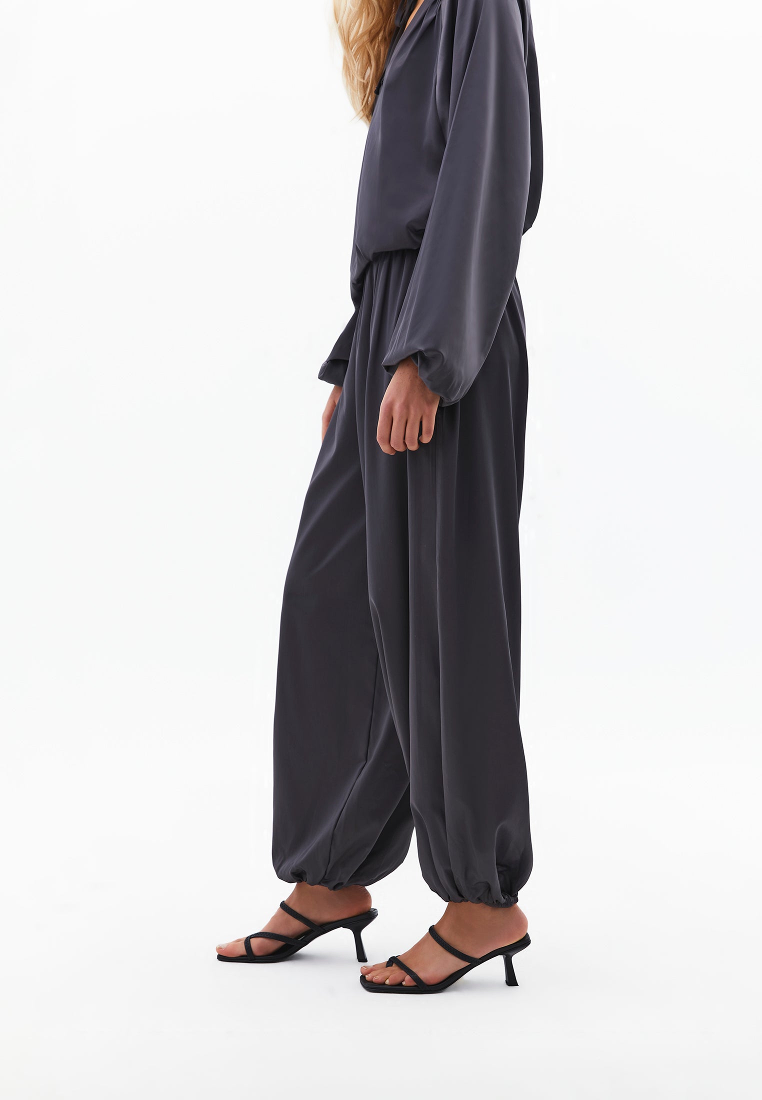 Oversize High Waist Balloon Form Jogger Pants - EIFFEL TOWER