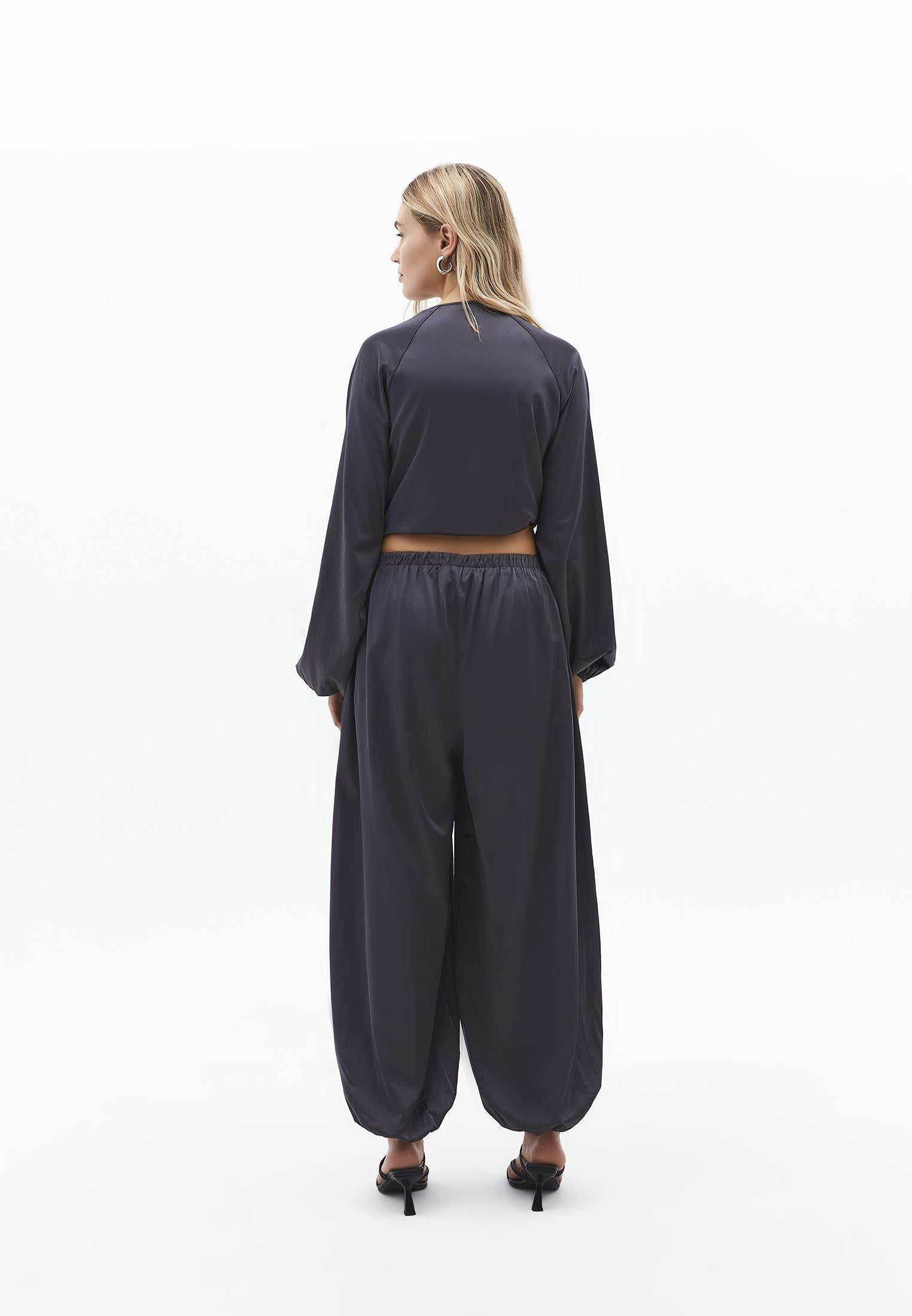 Oversize High Waist Balloon Form Jogger Pants - EIFFEL TOWER