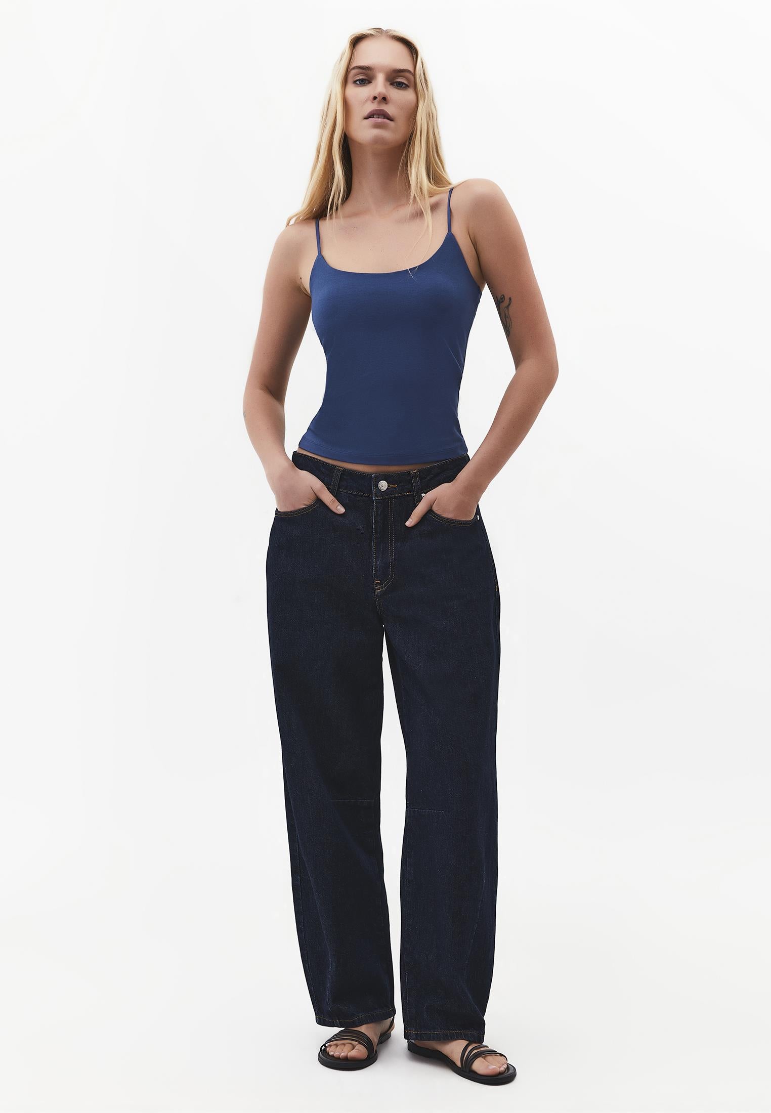 Bodycon Tank Top U Neck - ENSIGN BLUE