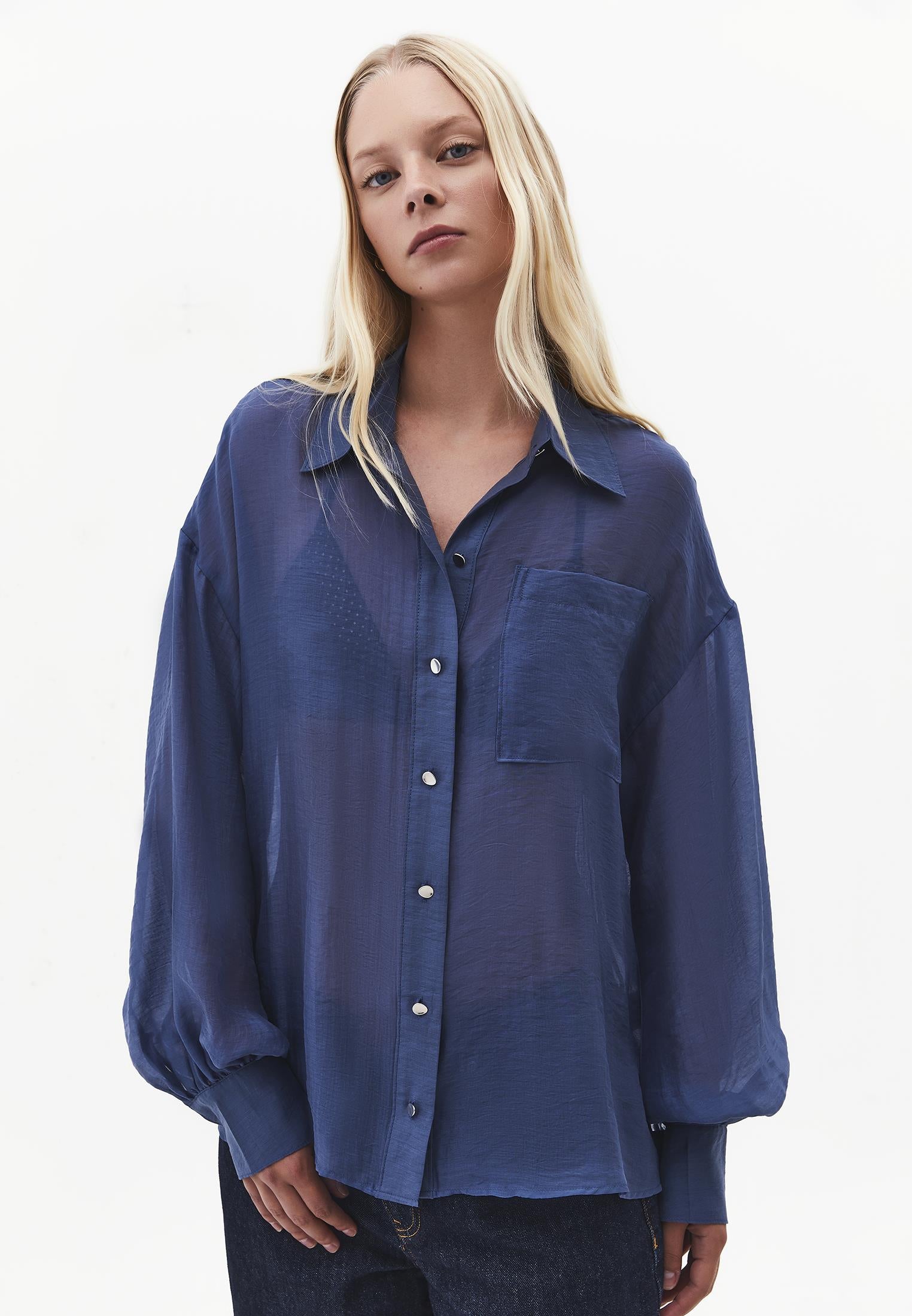 Shirt With Button And Pocket Detail - ENSIGN BLUE