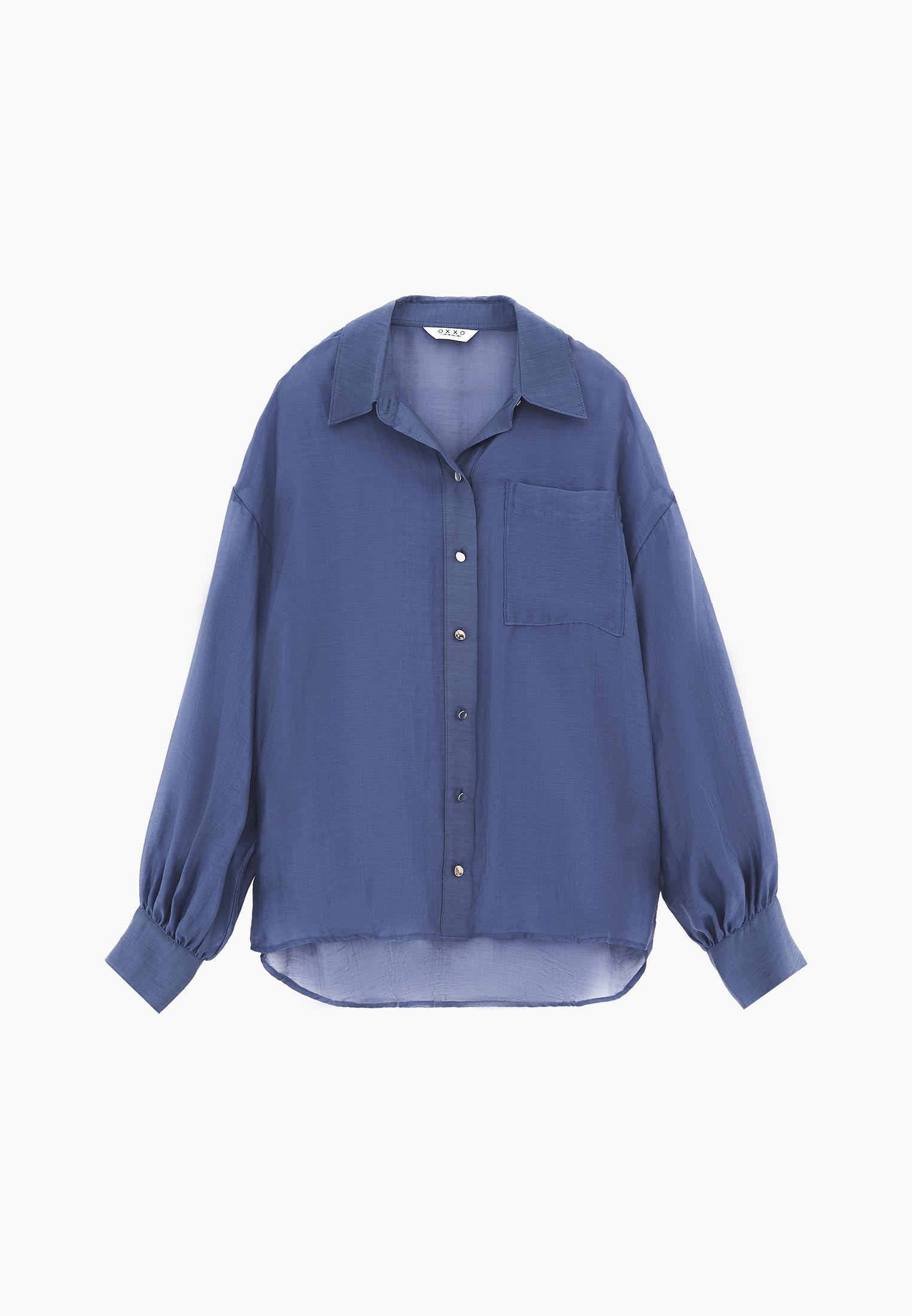 Shirt With Button And Pocket Detail - ENSIGN BLUE