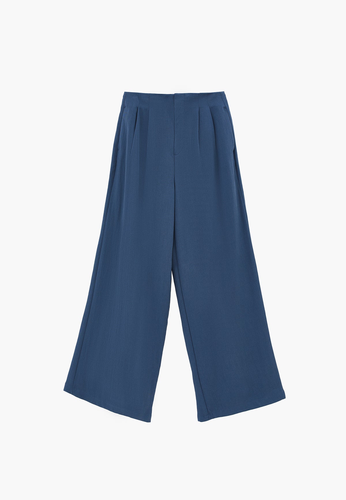 Pleated Ultra High Waist Wide Leg Pants - ENSIGN BLUE