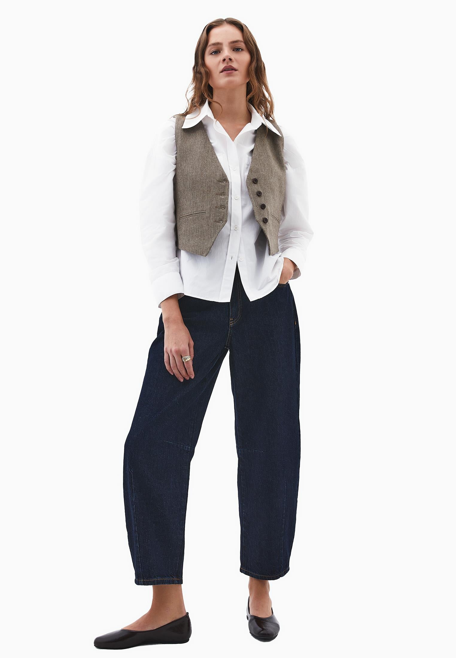V Neck Wool Vest - FALCON